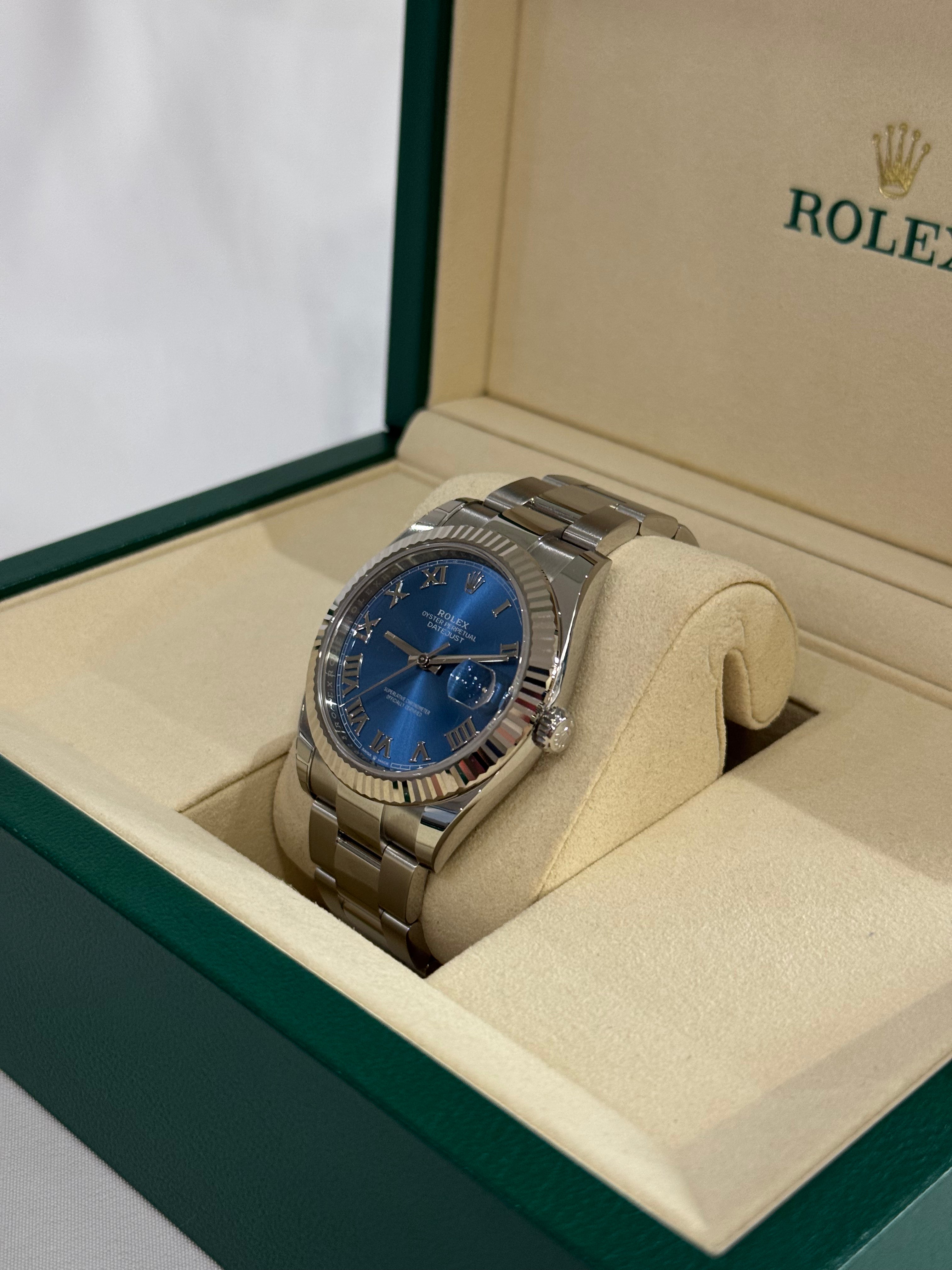 Rolex - Montre DateJust 41mm bleu azzurro