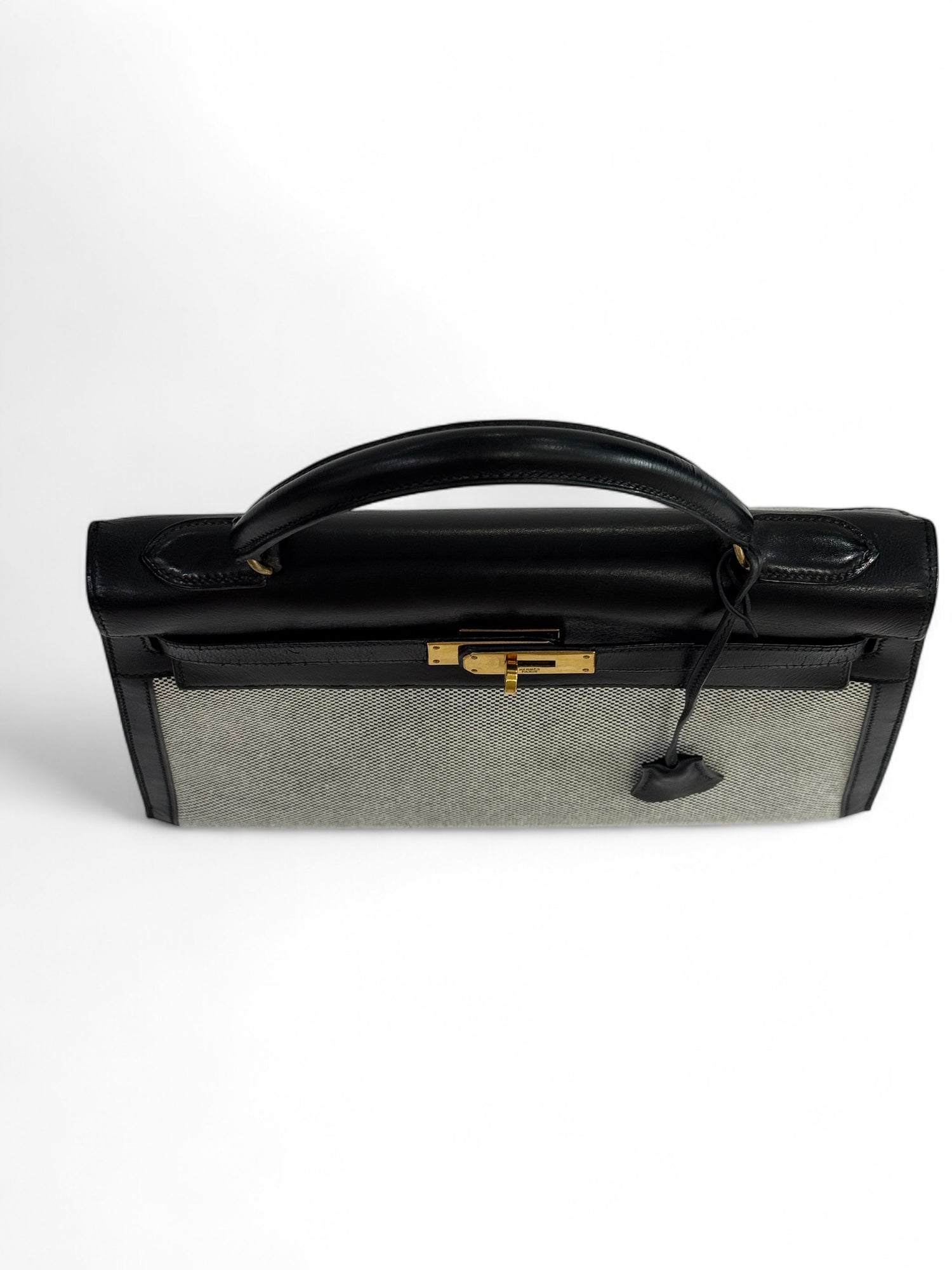 Hermès - Sac Kelly 32 toile quadrille