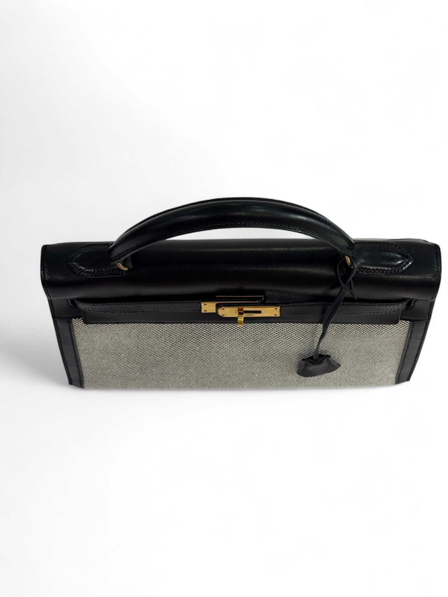 Hermès - Sac Kelly 32 toile quadrille