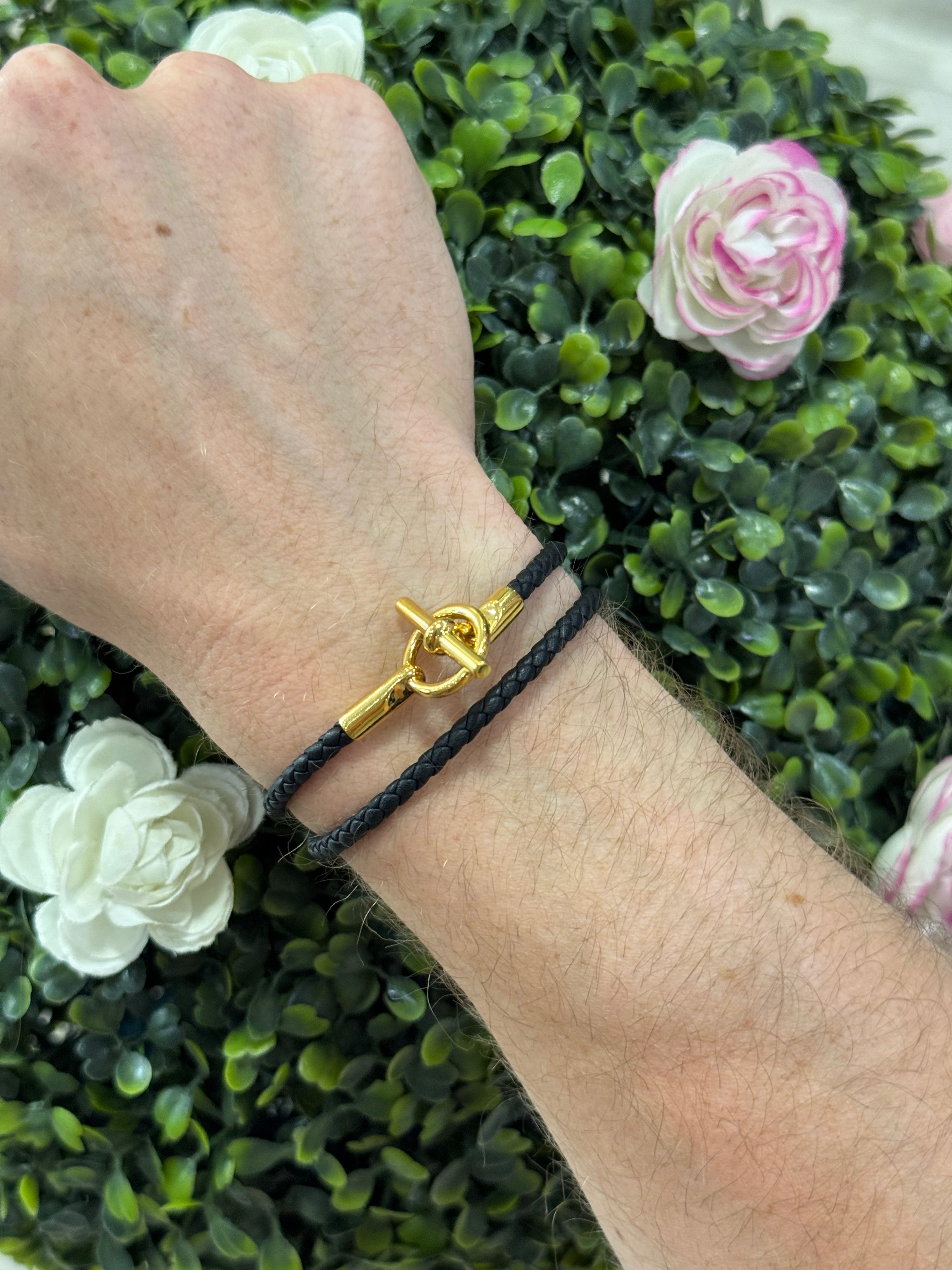 Hermès - Bracelet Glenan double tour T.3