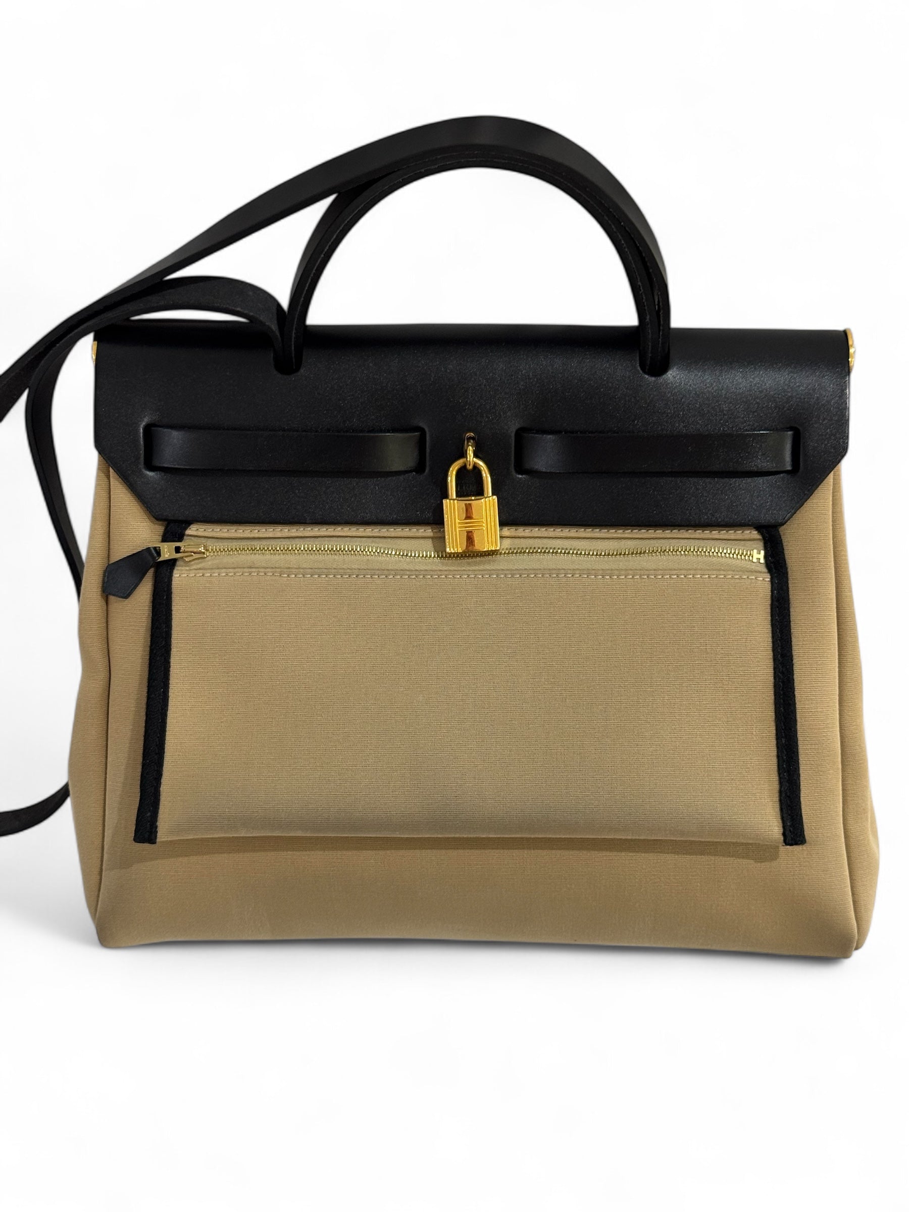 Hermès - Sac Herbag Zip 31 trench et noir