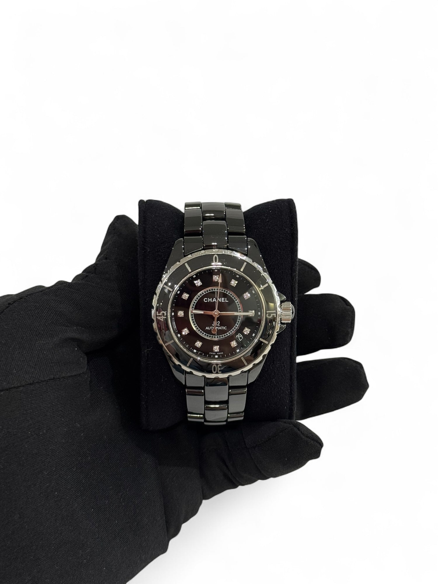 Chanel - Montre J12 38mm index diamants