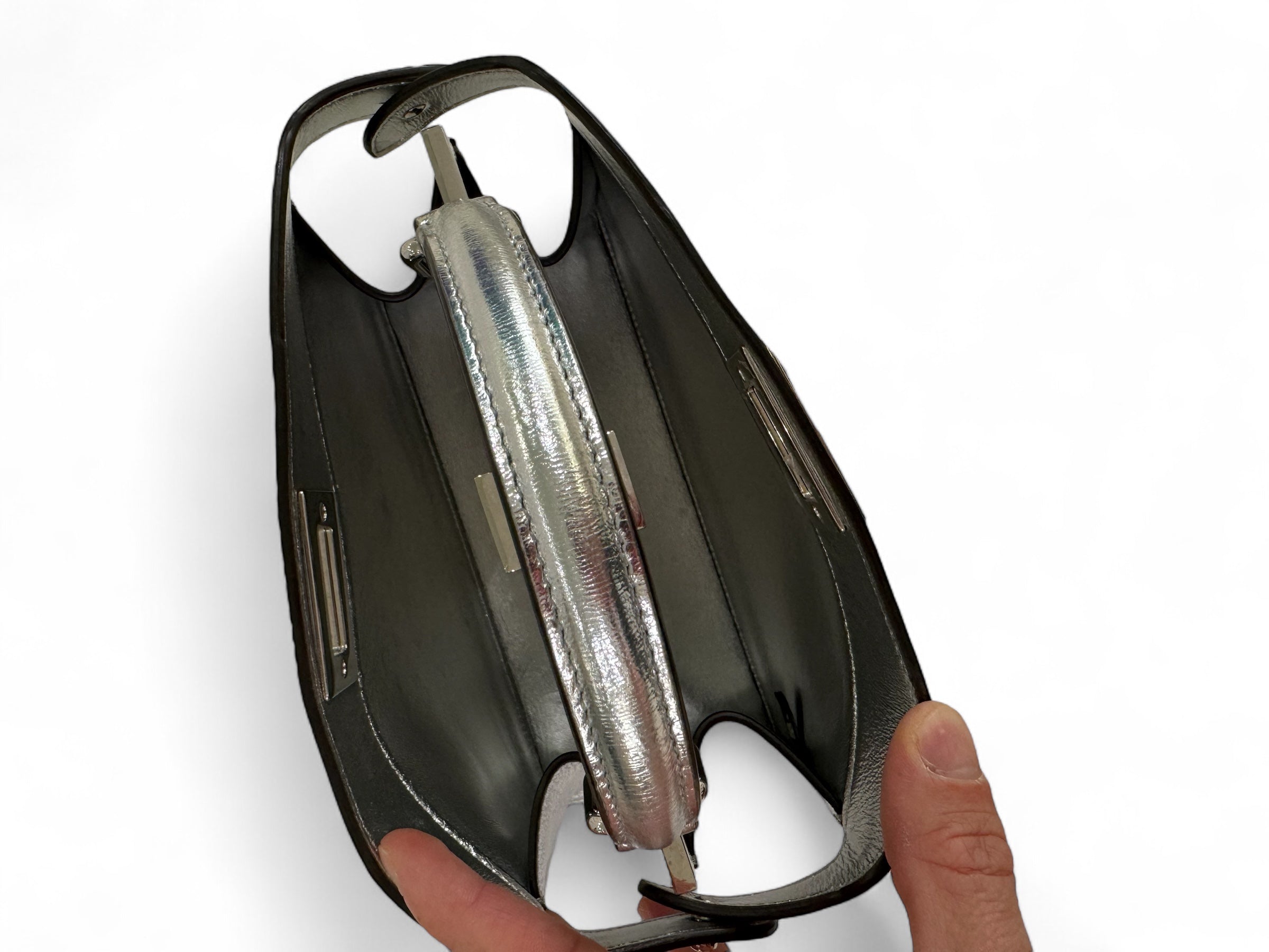 Fendi - Tasche Peekaboo I See U Klein Silber