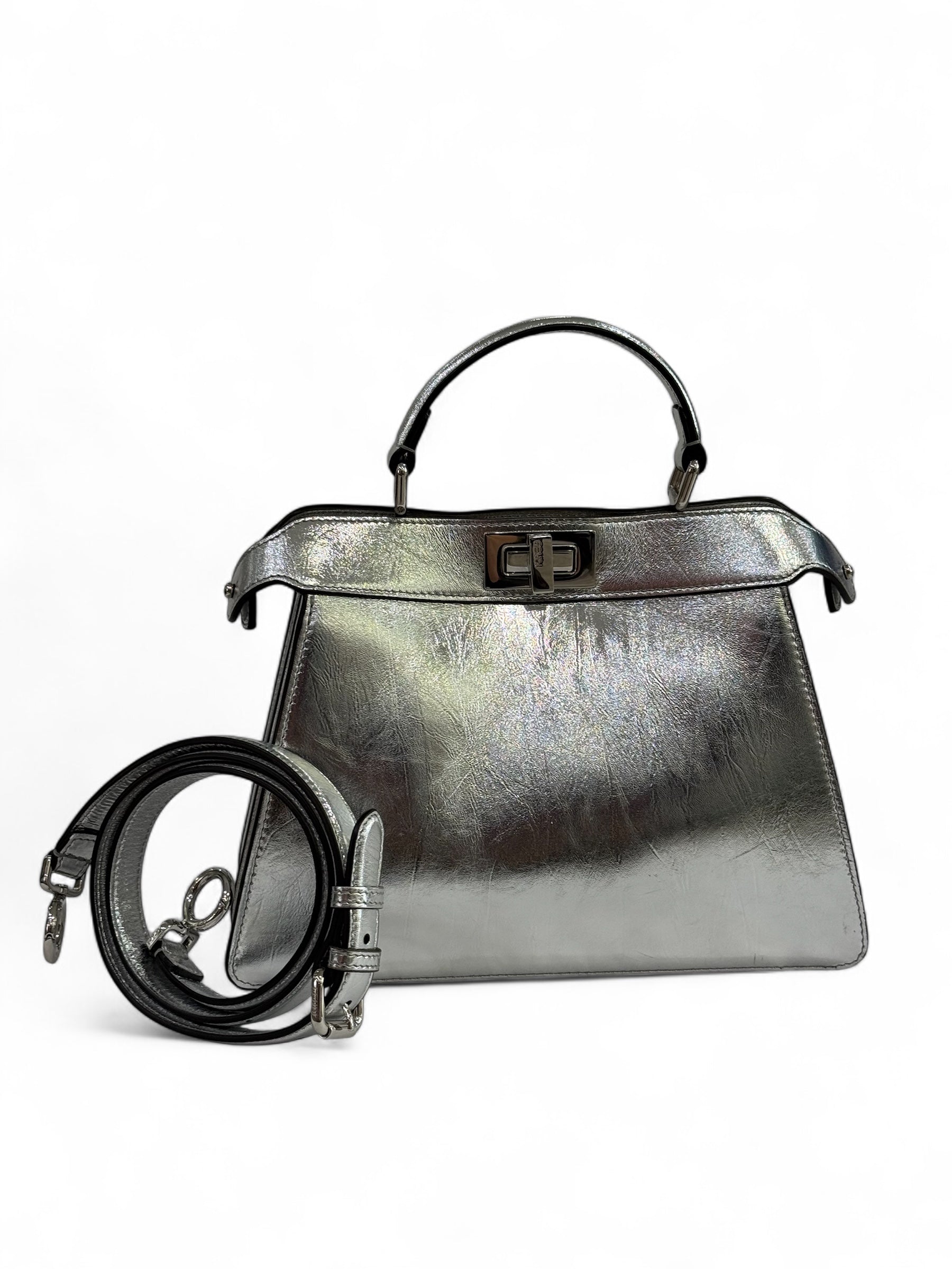 Fendi - Tasche Peekaboo I See U Klein Silber