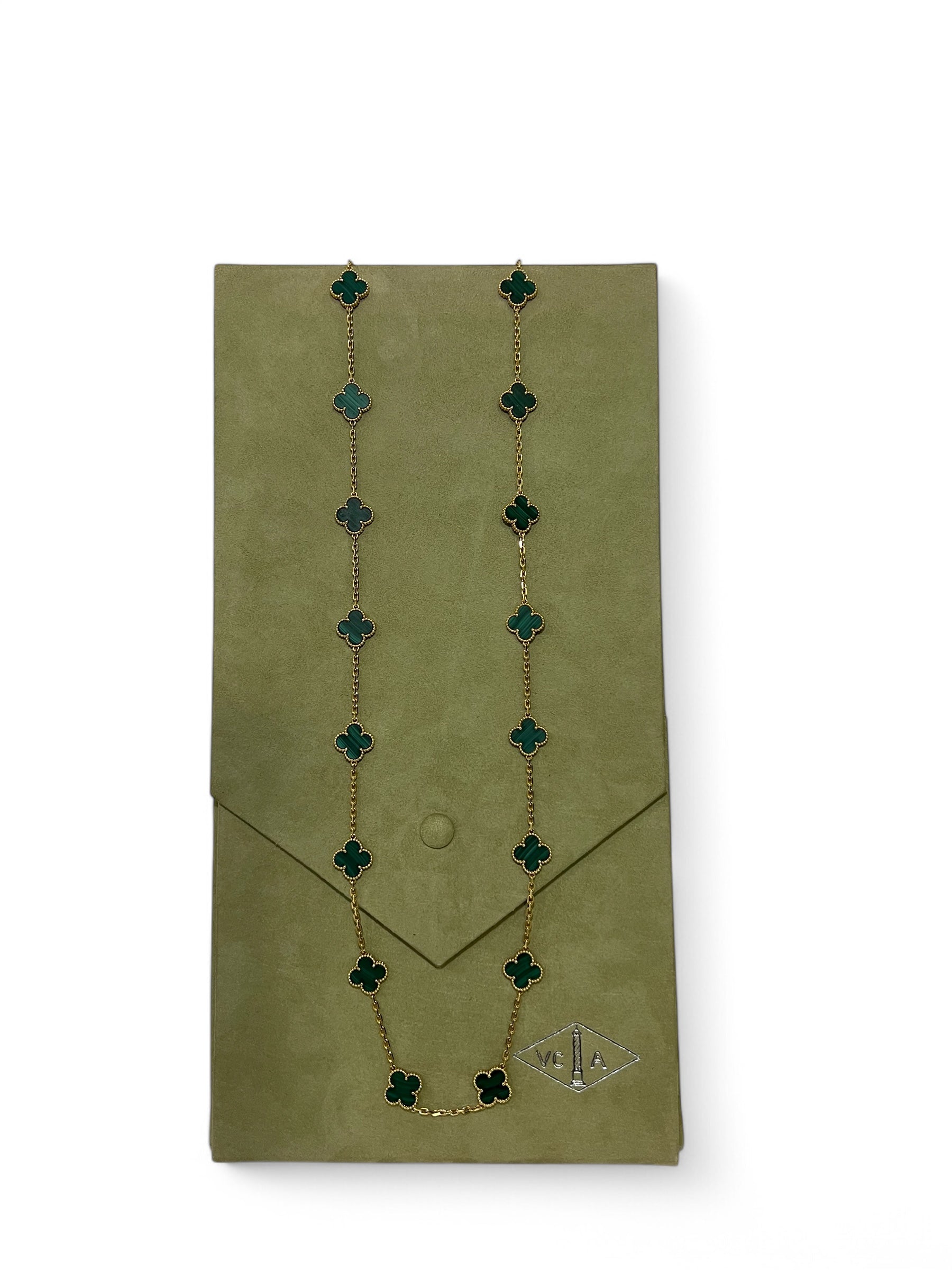 Van Cleef & Arpels - Sautoir Vintage Alhambra 20 motifs malachite