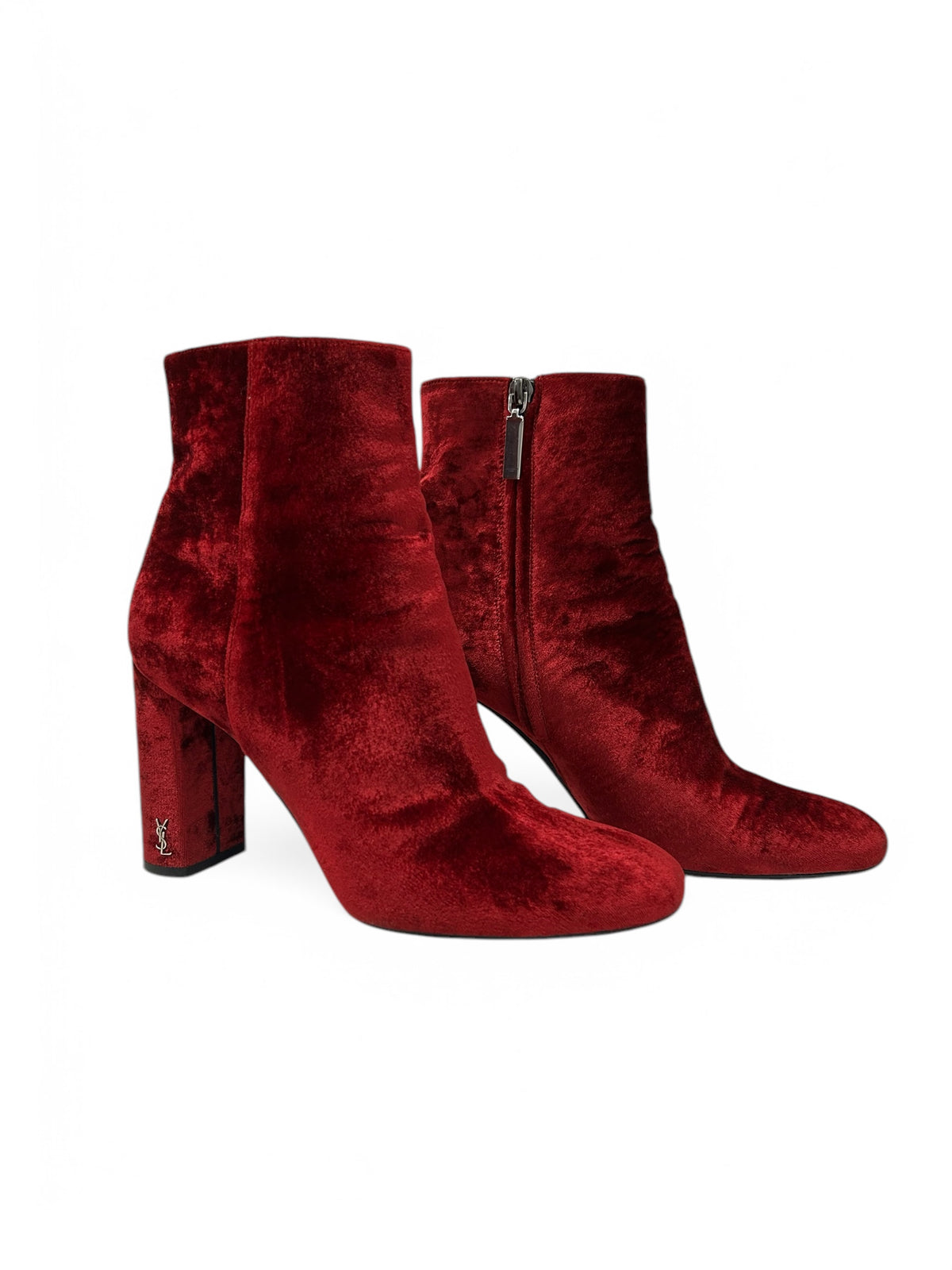Saint Laurent - Samt-Stiefeletten Gr. 38 1/2