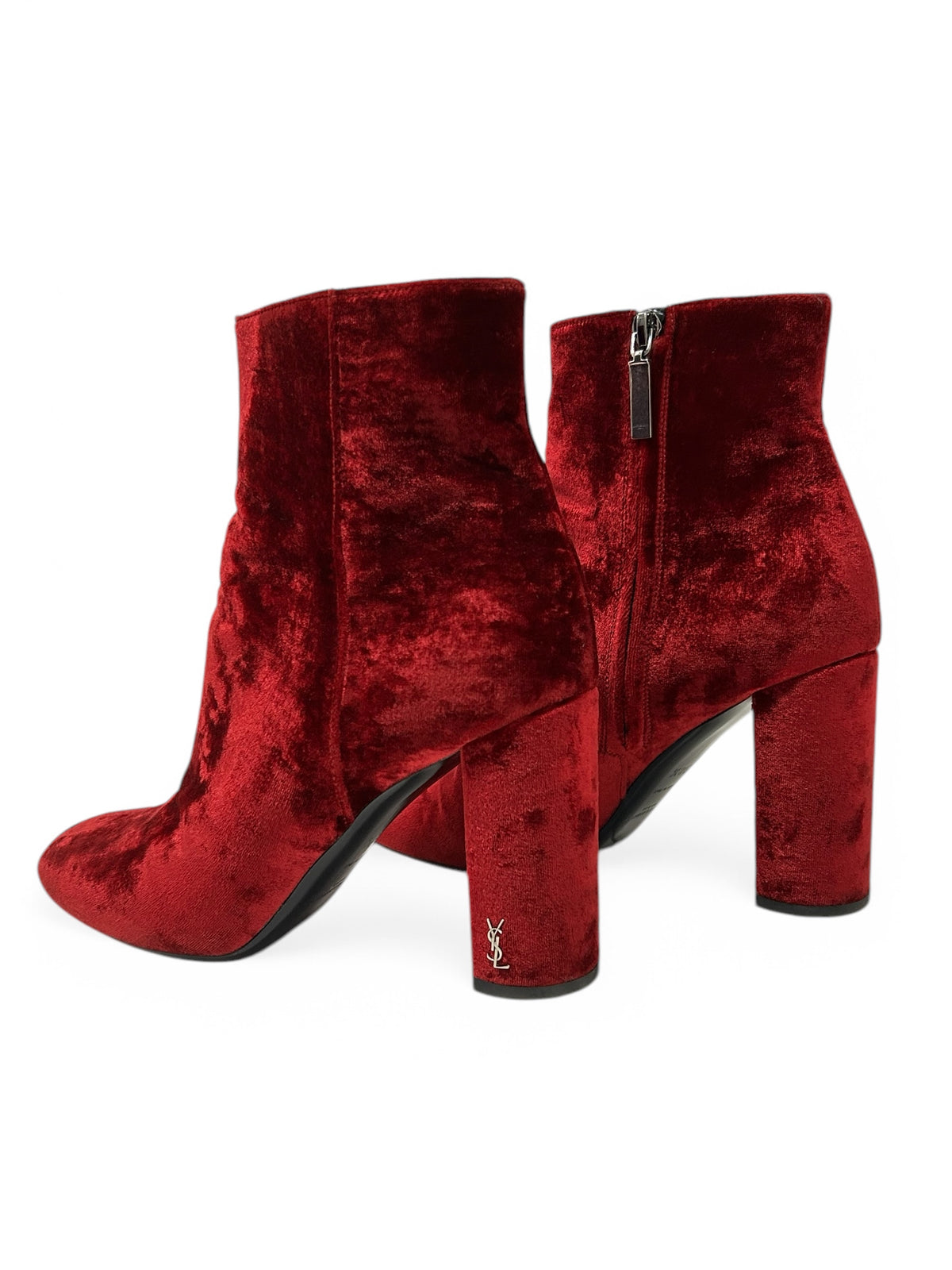 Saint Laurent - Samt-Stiefeletten Gr. 38 1/2