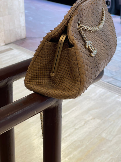 Chanel - beige python mademoiselle bag