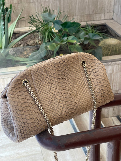 Chanel - beige python mademoiselle bag