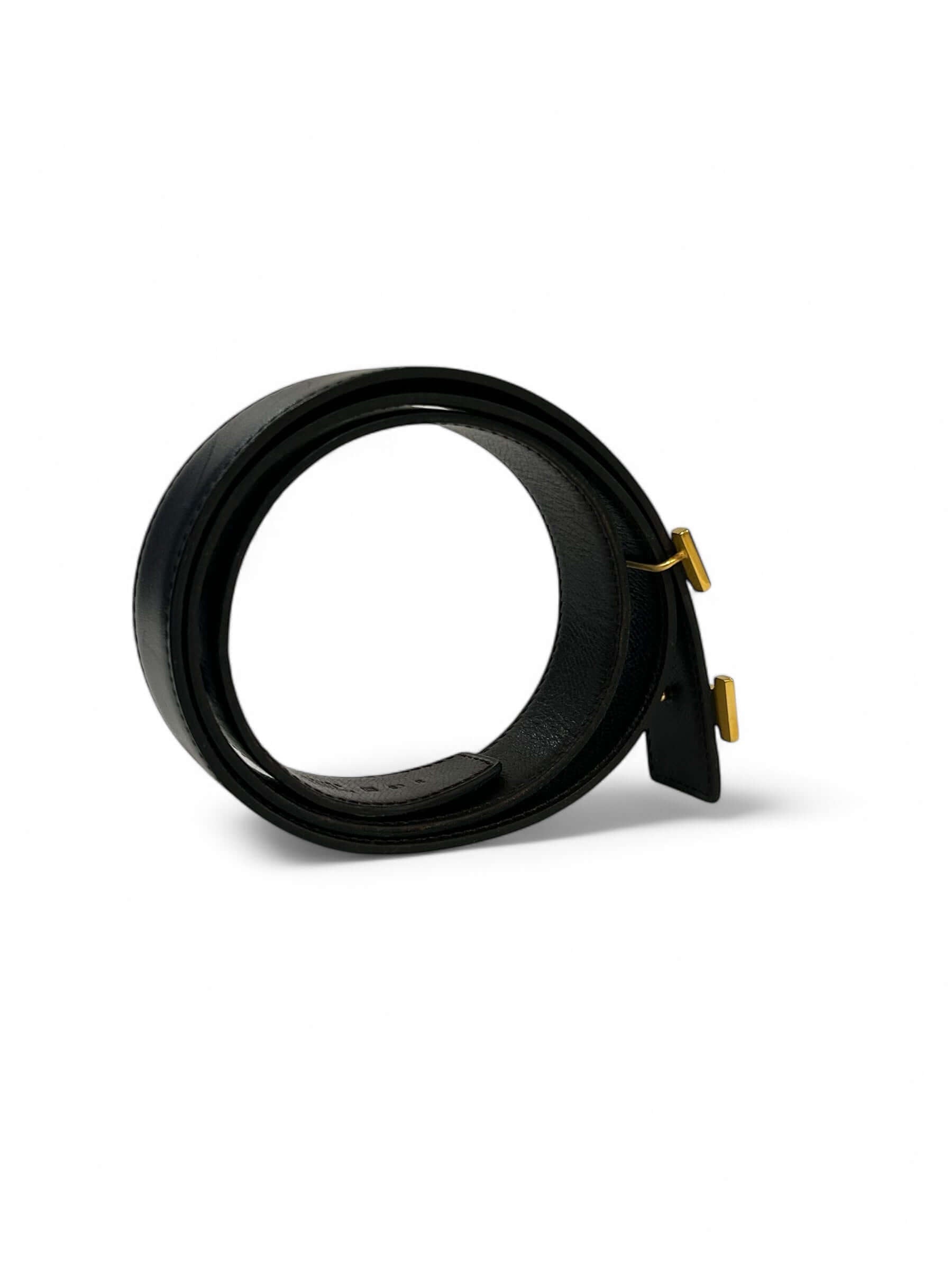 Hermès - Ceinture réversible noir / marron t.90