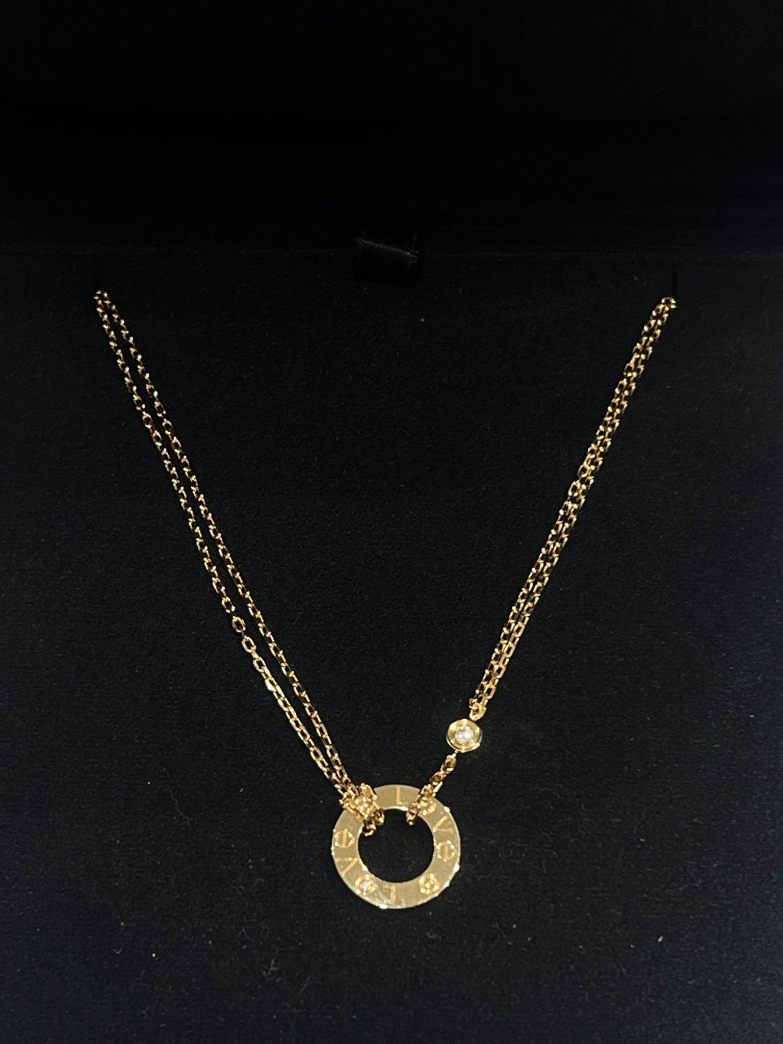 Cartier - collier Love 2 diamants or jaune - Les Folies d&