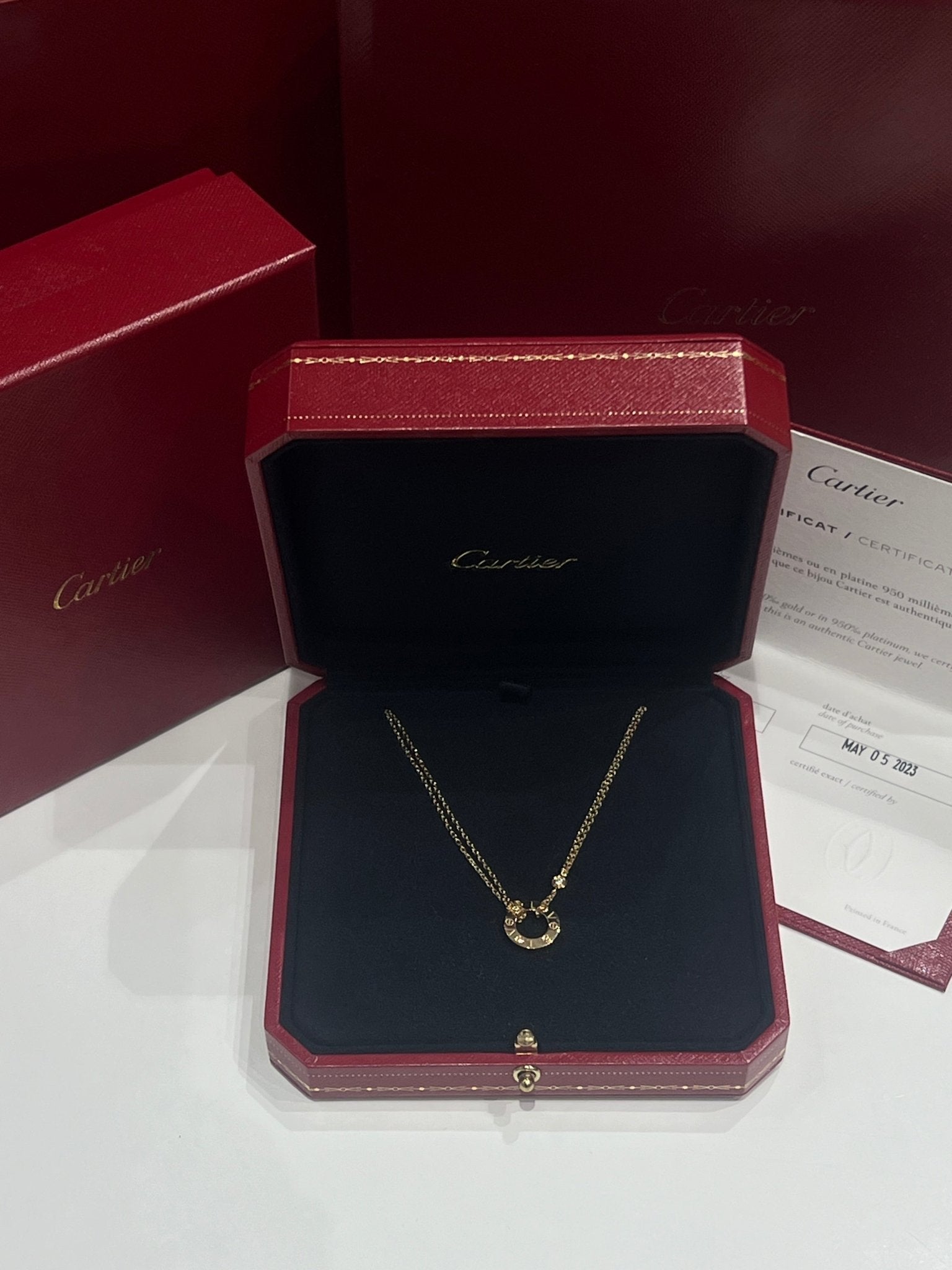 Cartier - collier Love 2 diamants or jaune - Les Folies d&
