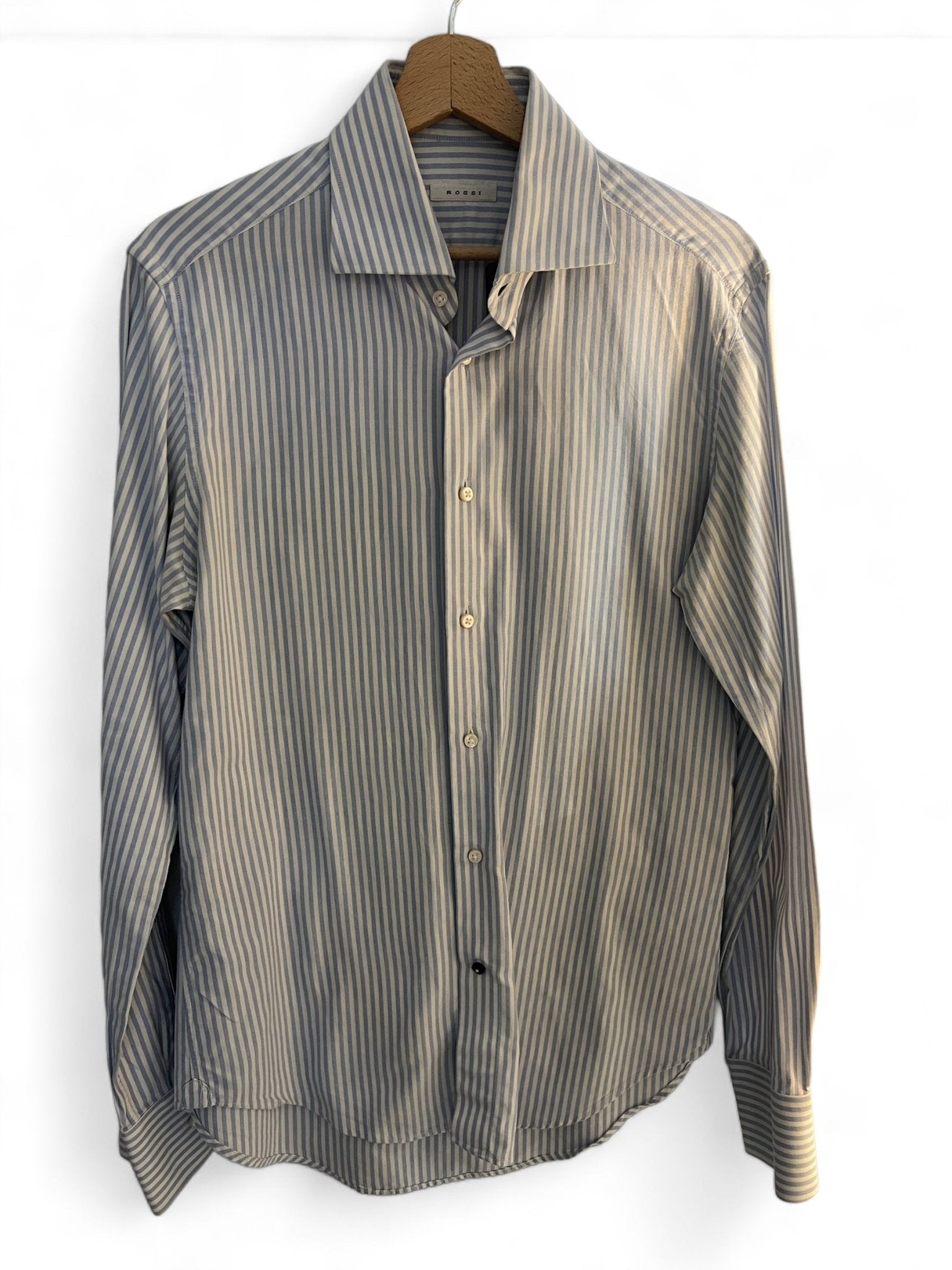 Chemise Rossi Coton Rayures bleu T39 - Les Folies d&