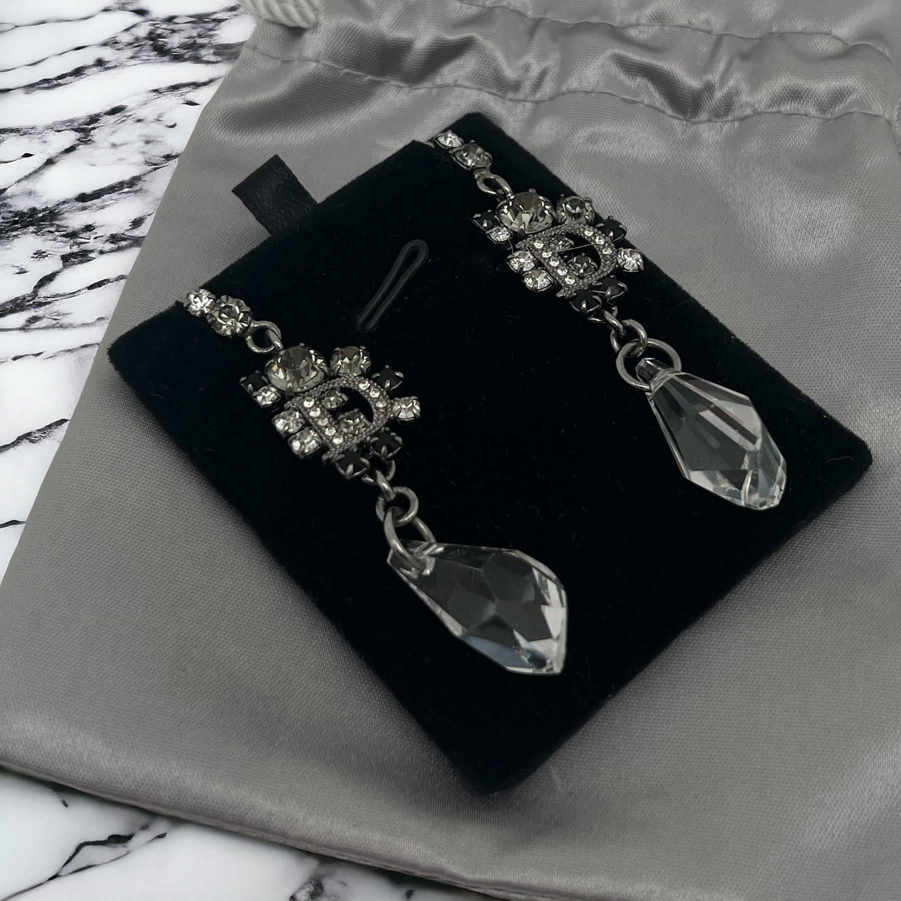 Dior Boucle d’oreille cristal Blanc M - Les Folies d&