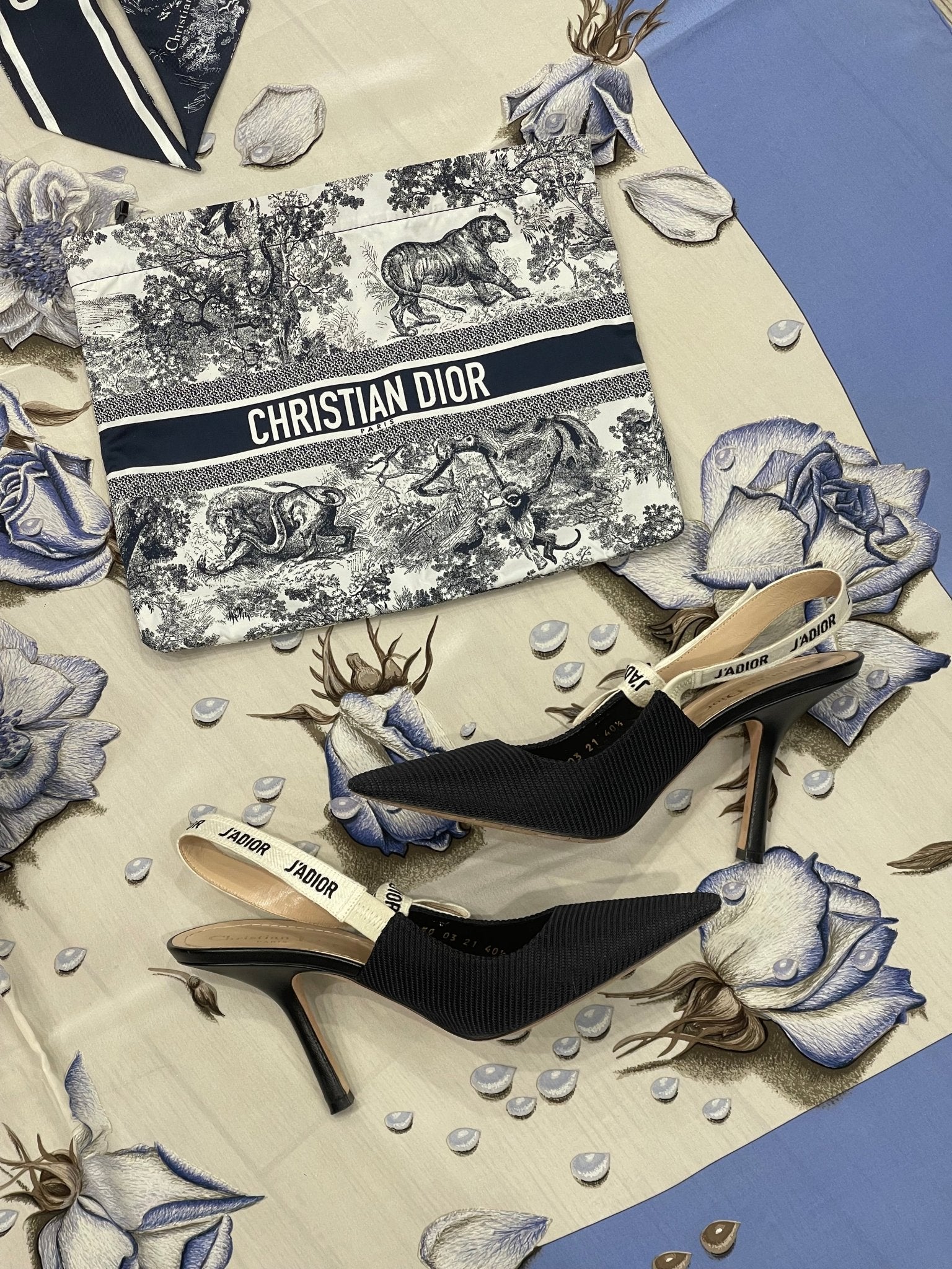 Dior - Slingback J’adior noires T40,5 - Les Folies d&