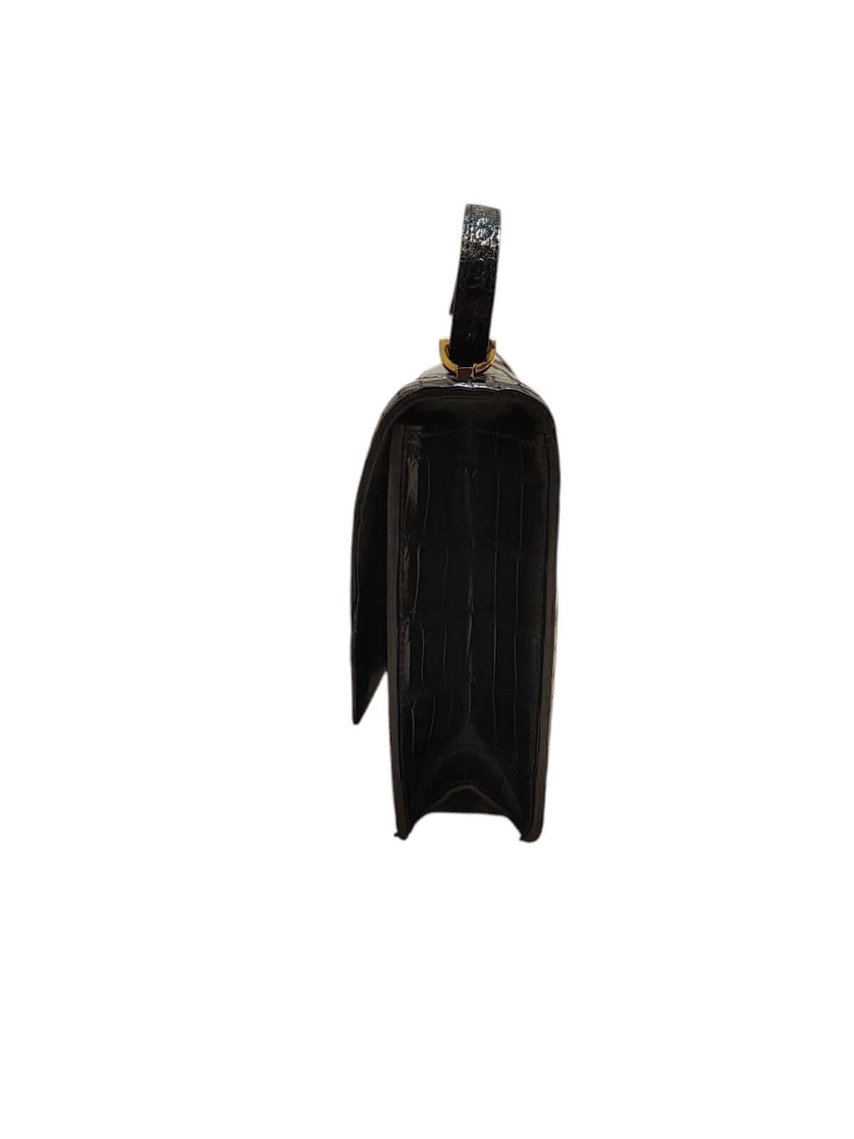 Hermès - Handtasche mit Klappe aus Krokodil Porosus