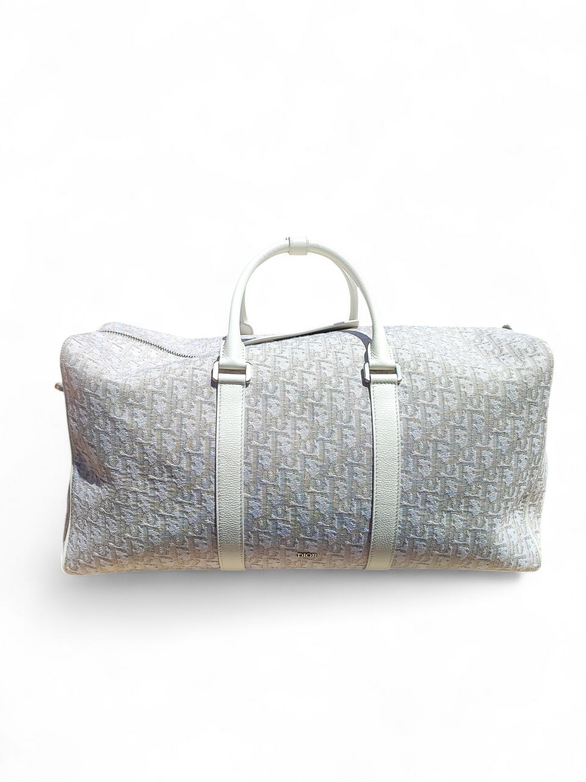 Dior - Reisetasche aus Segeltuch und weißem Leder