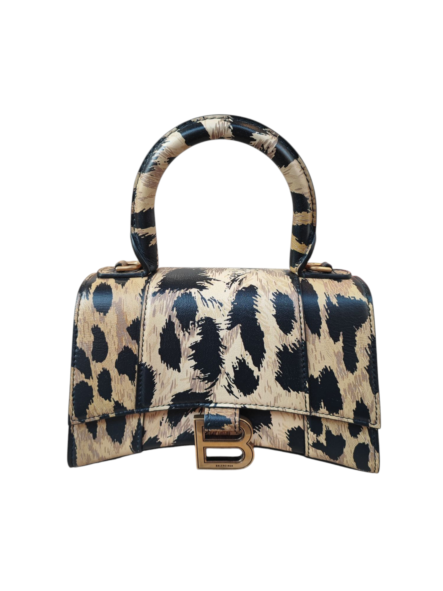 Balenciaga - Sac Hourglass XS léopard