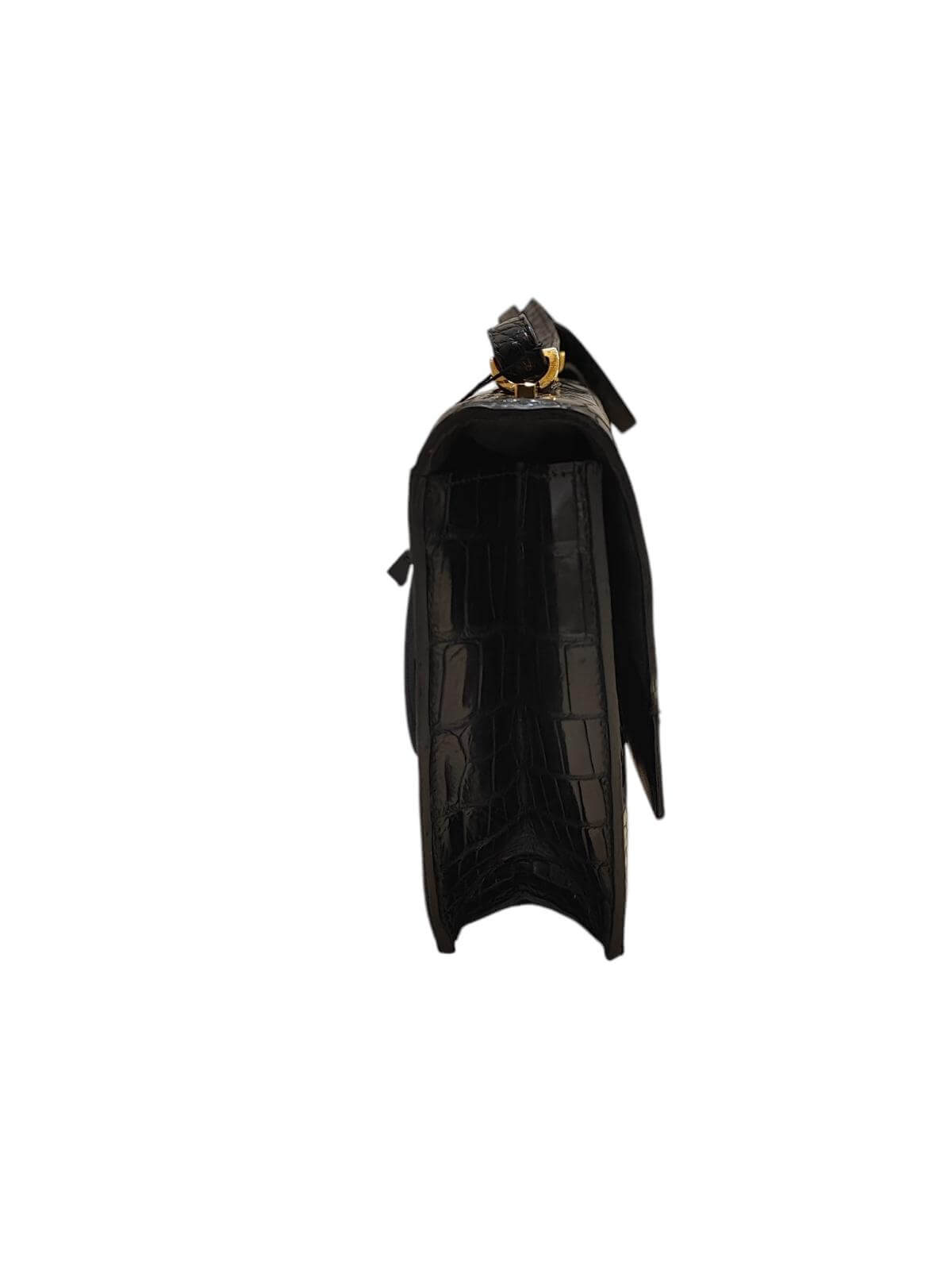 Hermès - Handtasche mit Klappe aus Krokodil Porosus