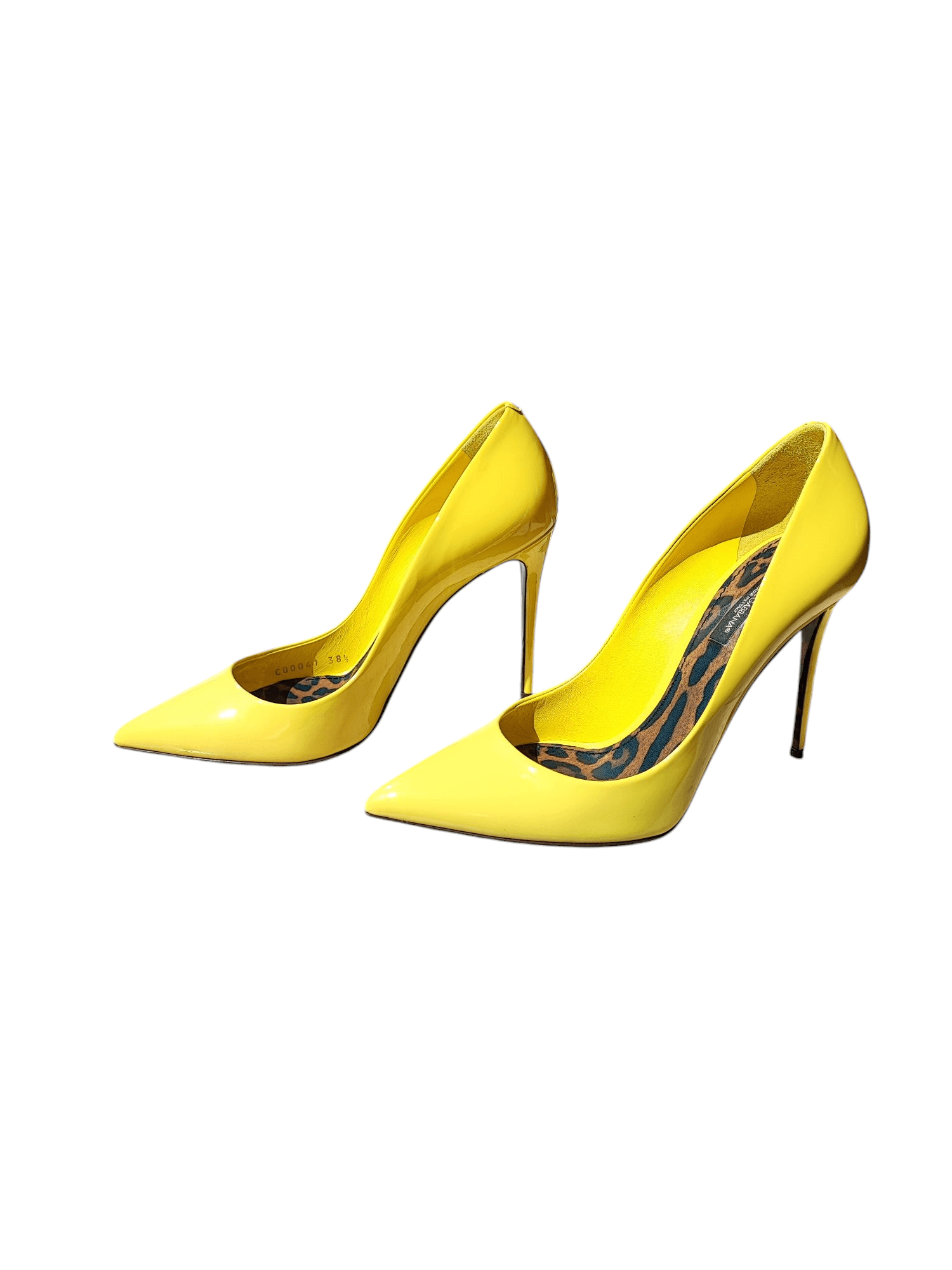 Dolce Gabbana - Escarpins jaune et léopard T38 1/2