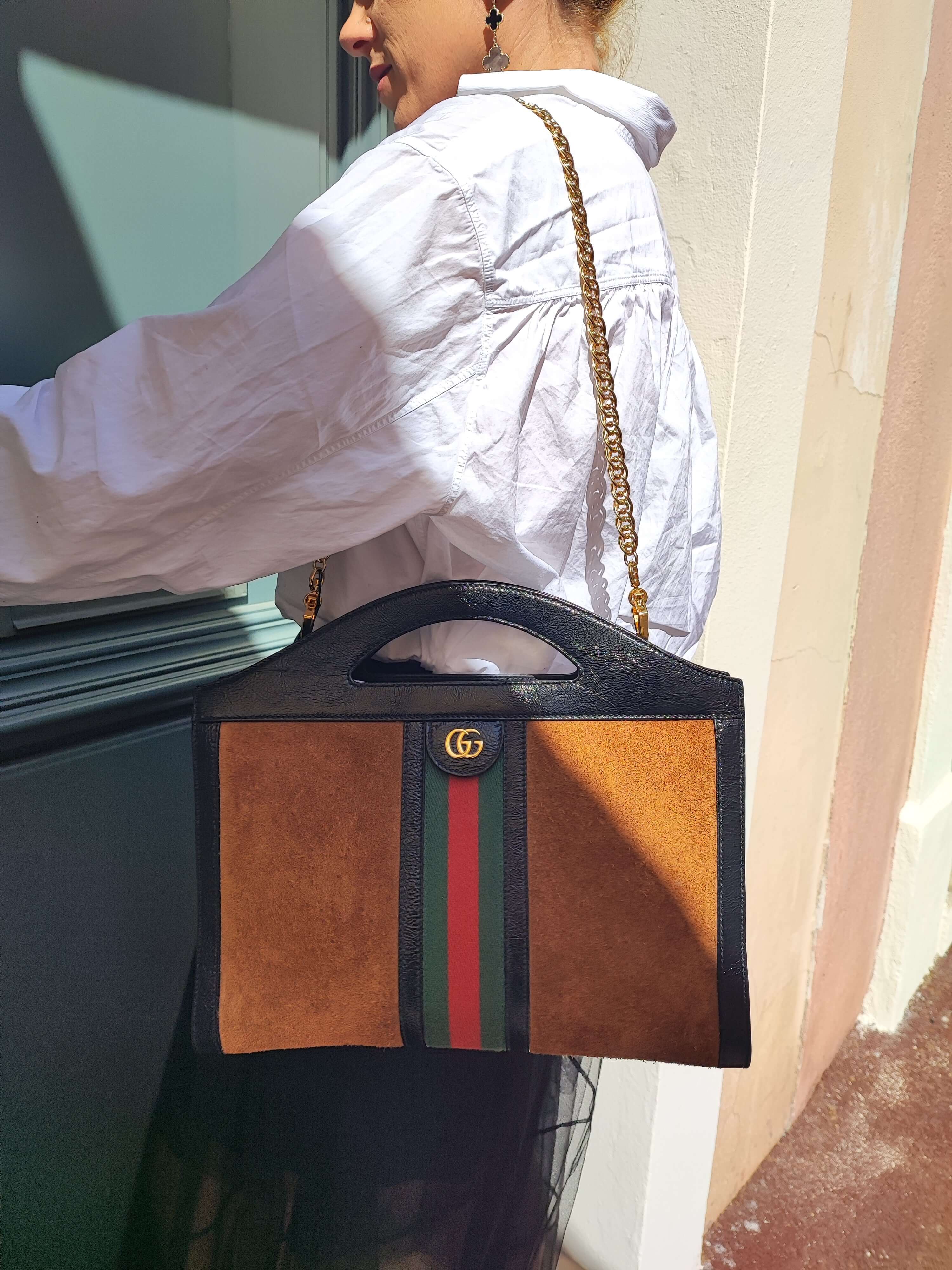 Gucci - Sac Ophidia suède et cuir