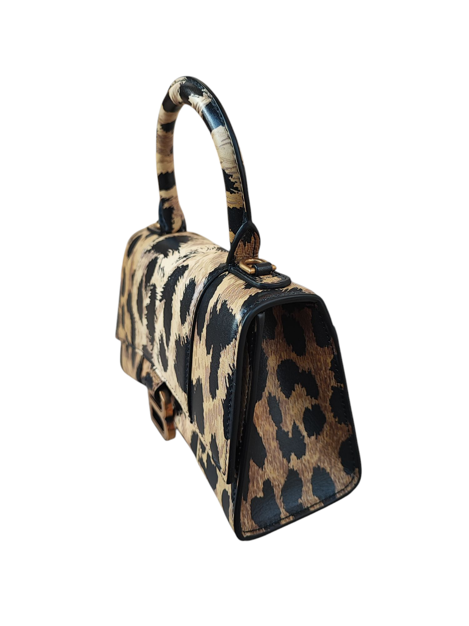 Balenciaga - Sac Hourglass XS léopard