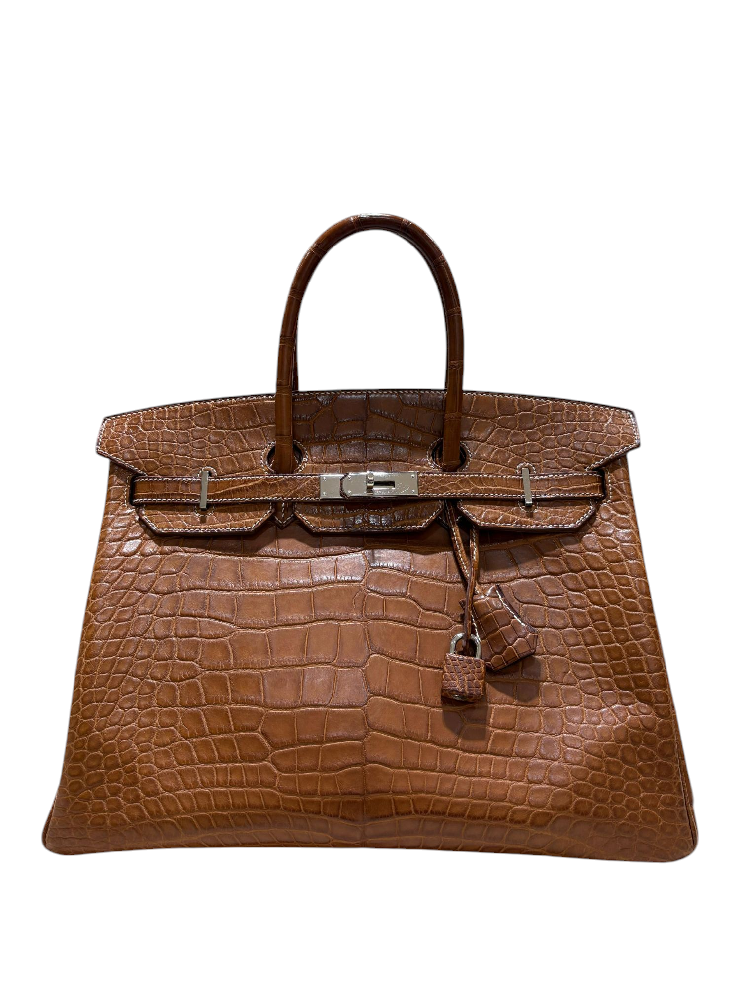 Hermès - Sac Birkin 35 Alligator Mississippiensis Barenia Fauve