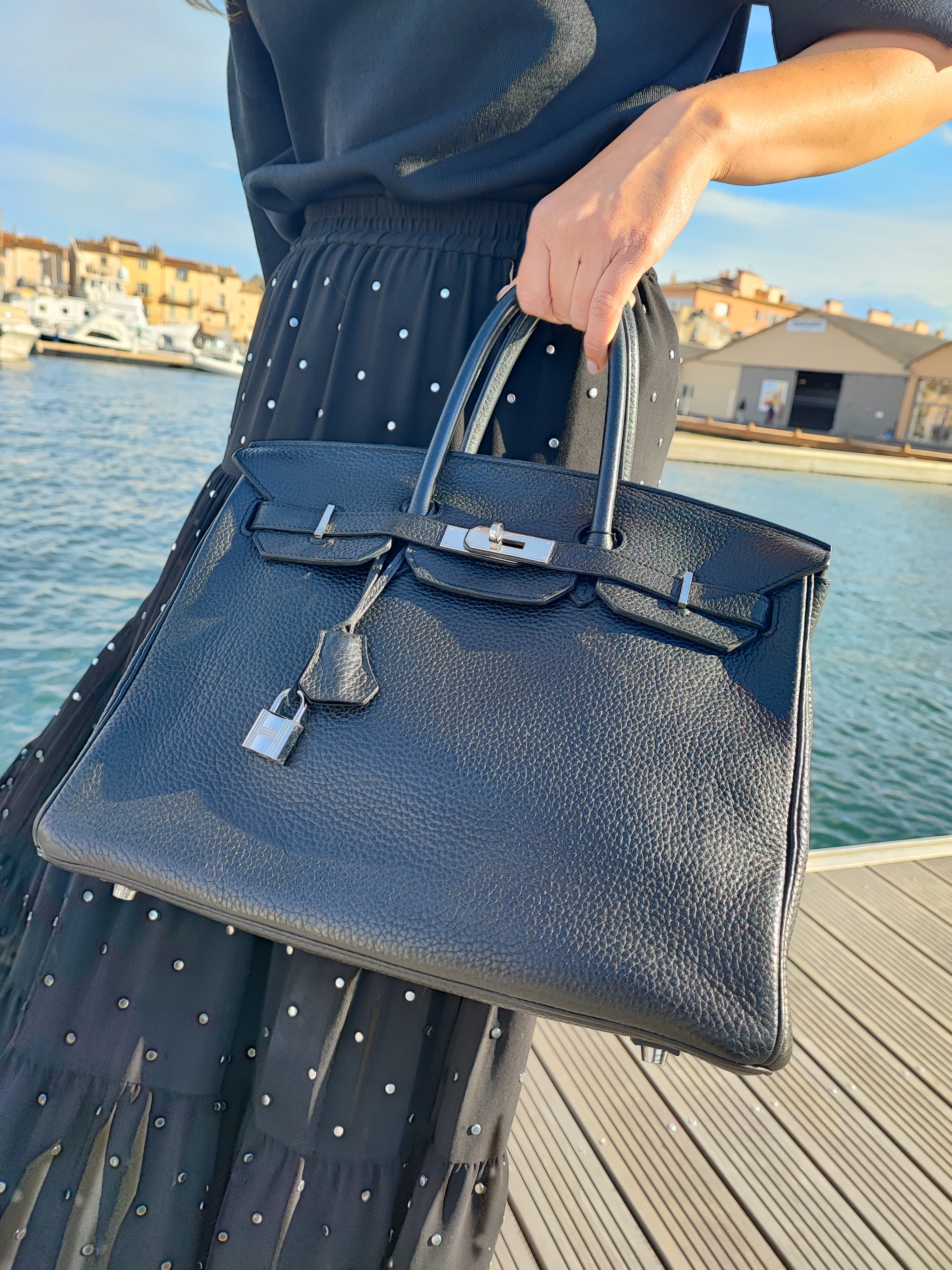 Hermès - Sac Birkin 35 noir cuir Togo