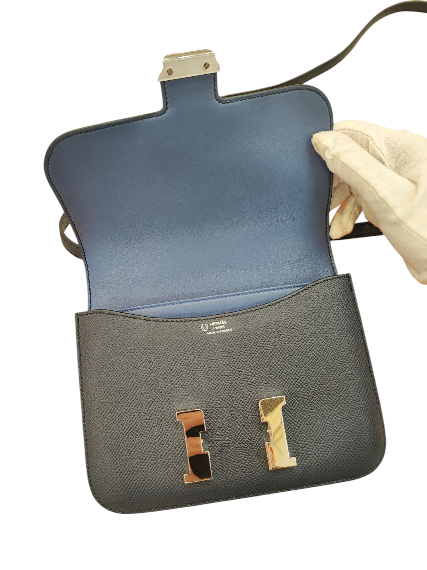 Hermès - Sac Constance 18 bleu commande spéciale