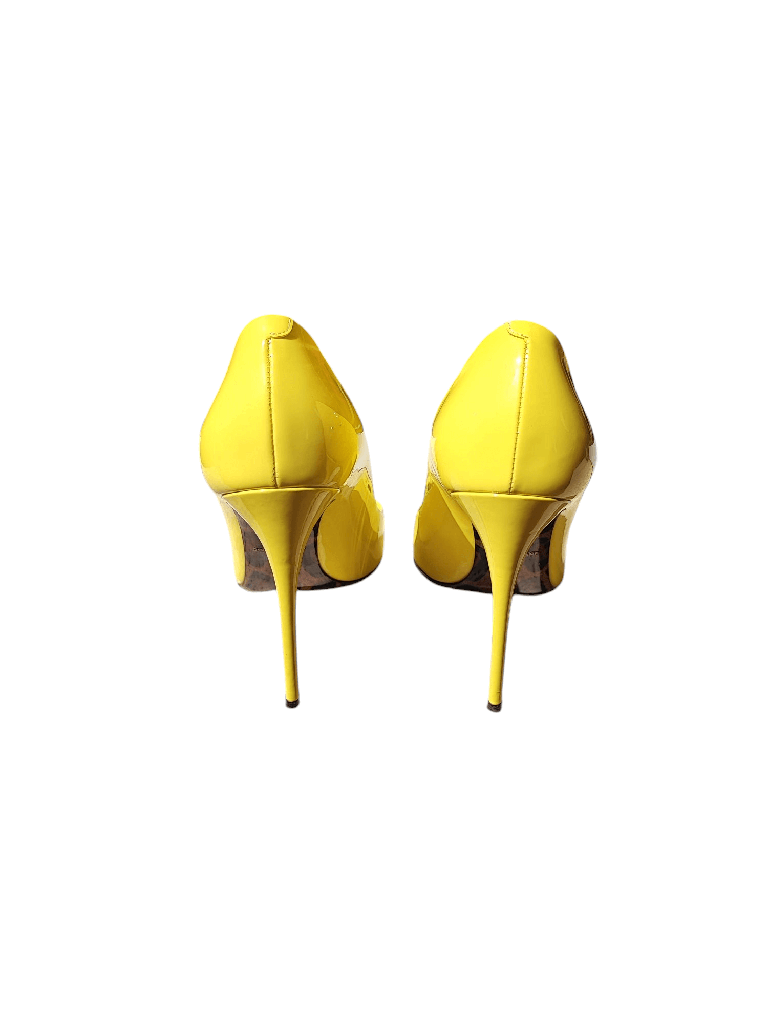 Dolce Gabbana - Escarpins jaune et léopard T38 1/2