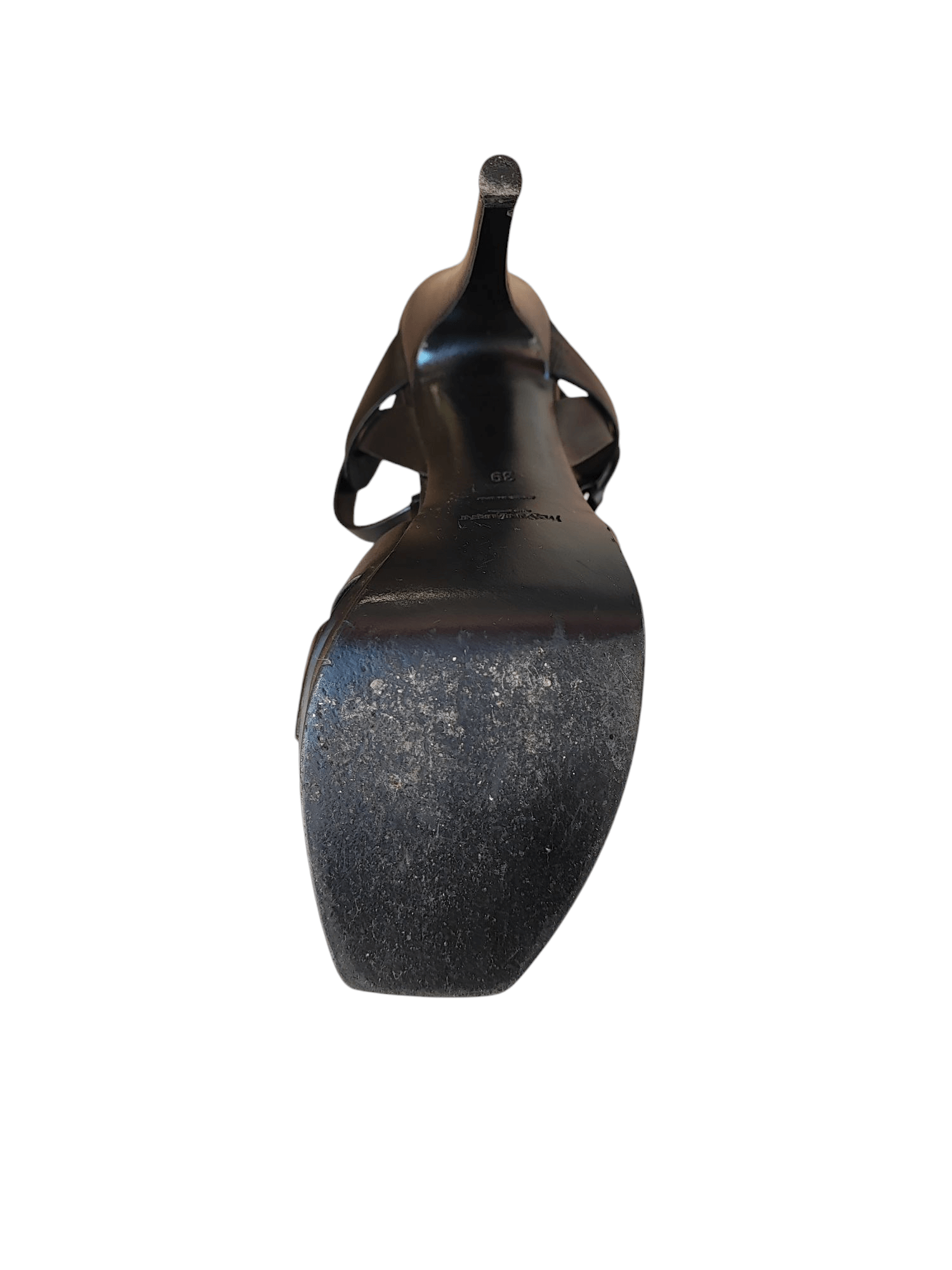 Saint Laurent - Sandales noires à talon Tribute T39