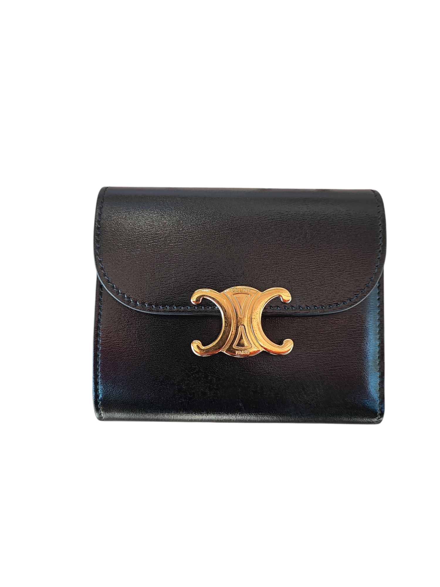 Céline - Petit portefeuille Triomphe noir