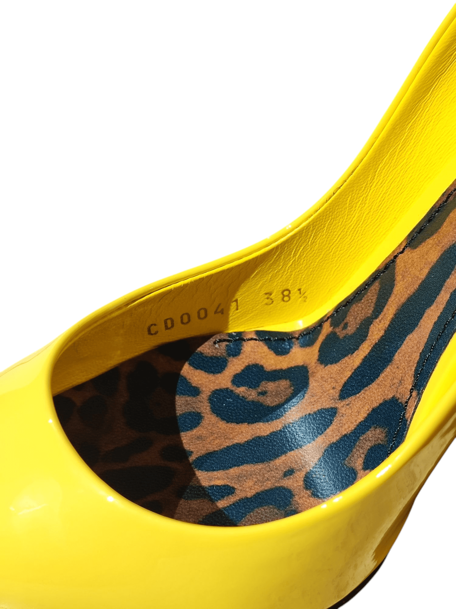Dolce Gabbana - Escarpins jaune et léopard T38 1/2