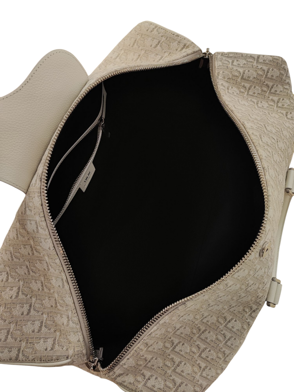 Dior - Reisetasche aus Segeltuch und weißem Leder