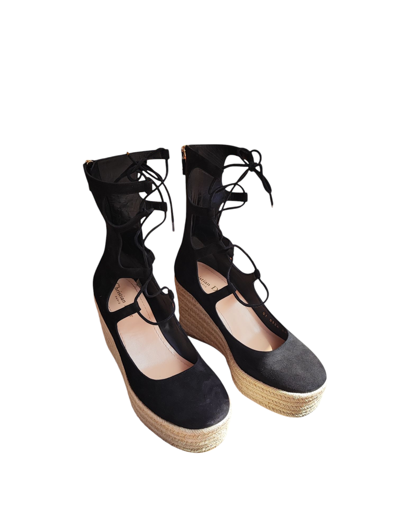 Dior - Schwarze Keil-Espadrilles T38 1/2