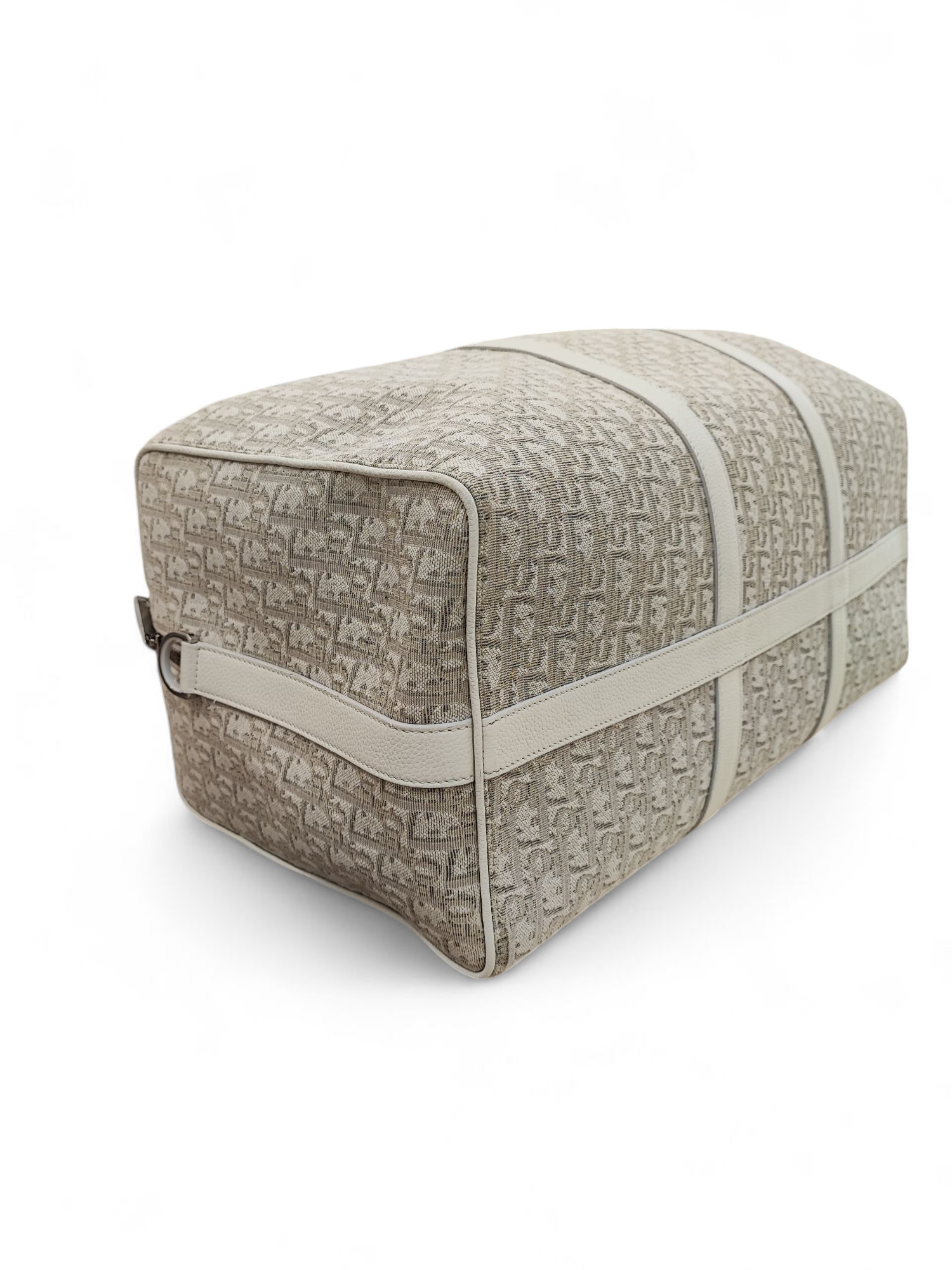 Dior - Sac de voyage toile et cuir blanc
