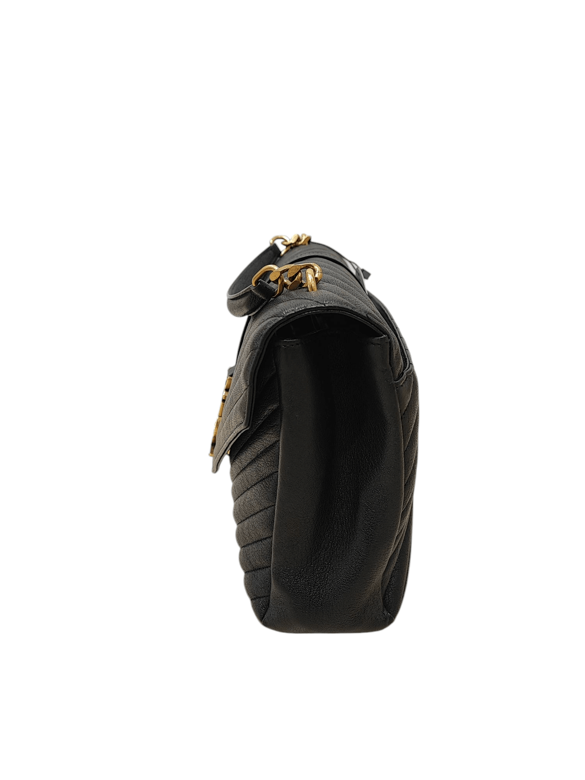 Saint Laurent - Small Quilted Chevron College Bag in Black