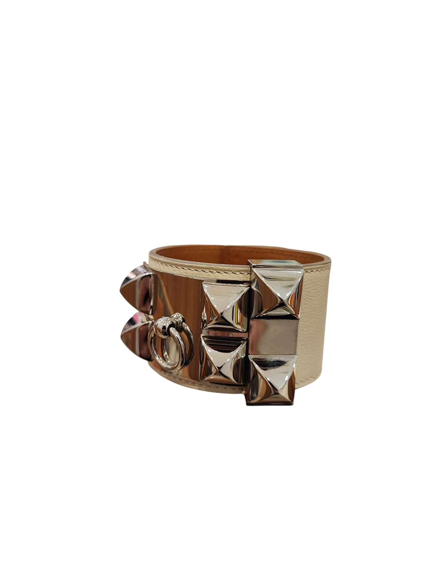 Hermès - Bracelet collier de chien Écru T.S