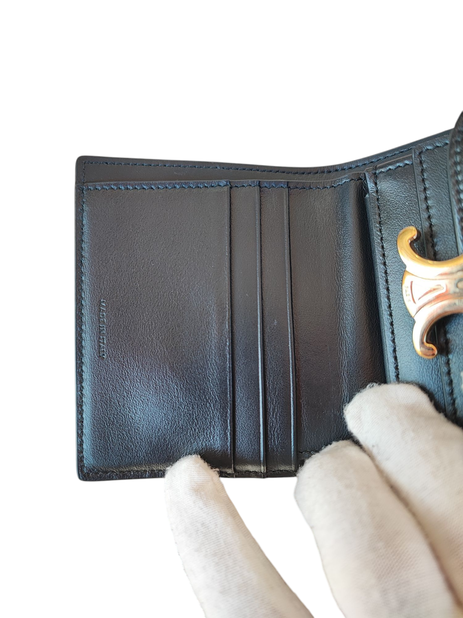 Céline - Petit portefeuille Triomphe noir