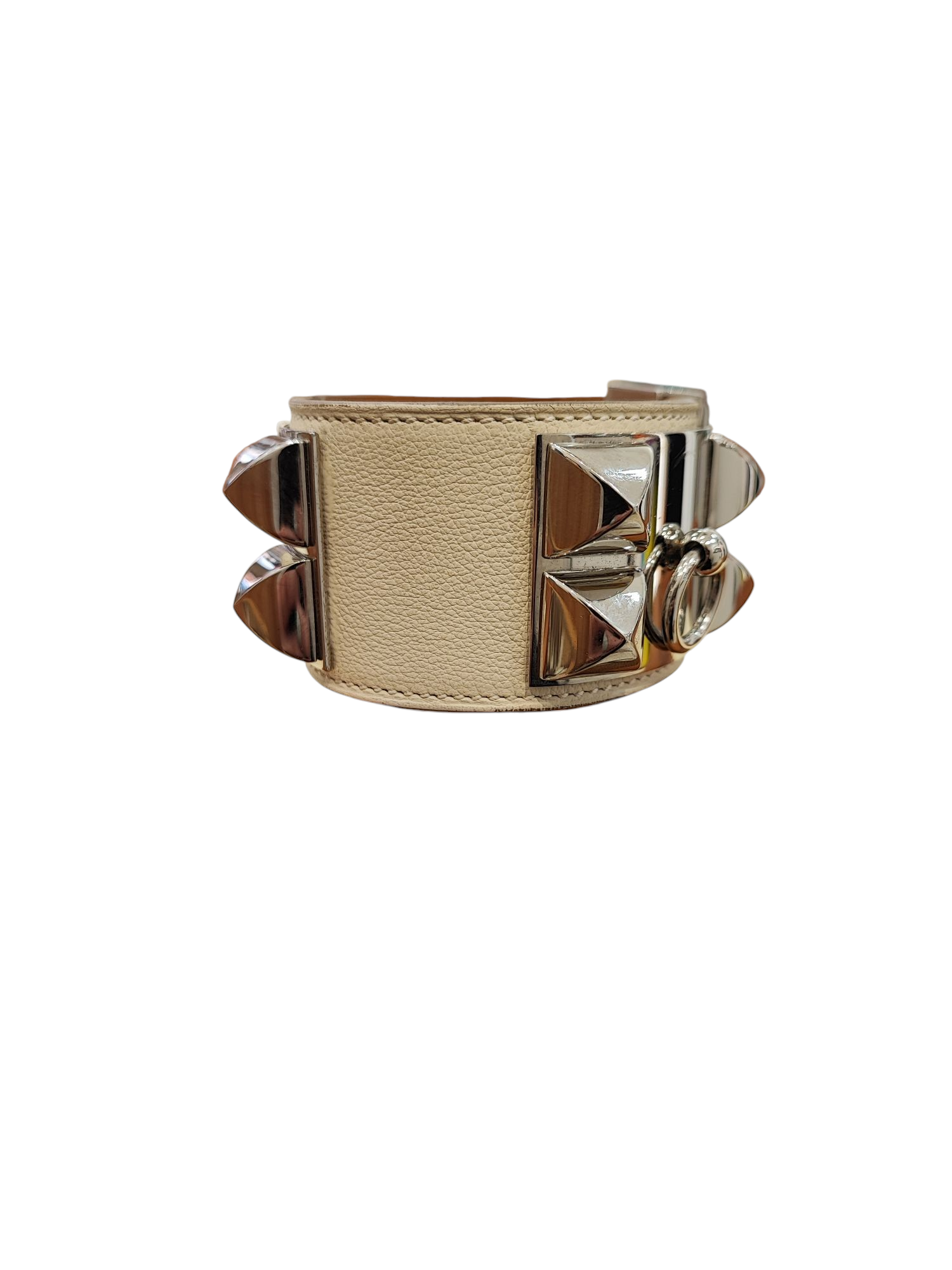 Hermès - Bracelet collier de chien Écru T.S