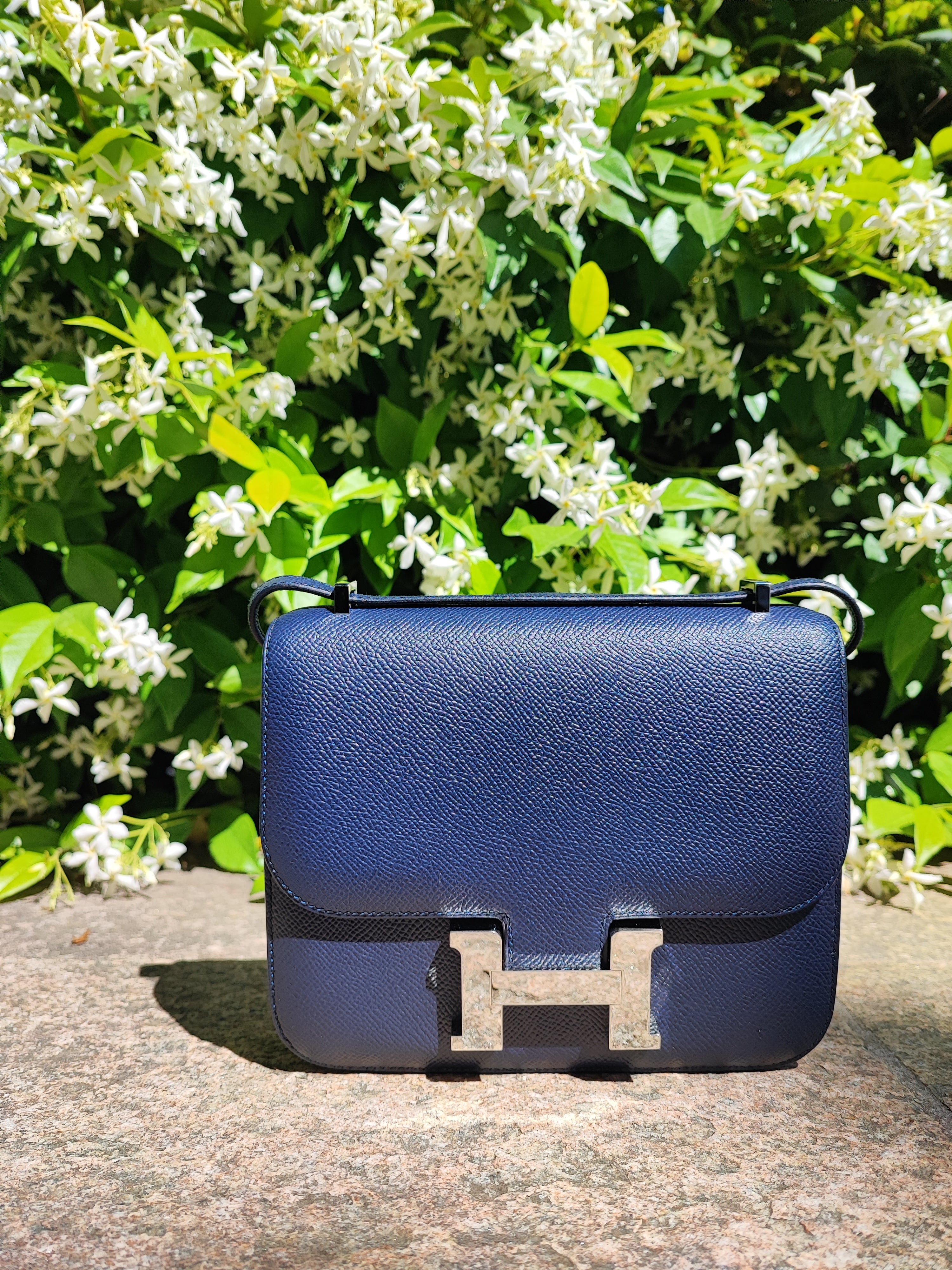 Hermès - Sac Constance 18 bleu commande spéciale