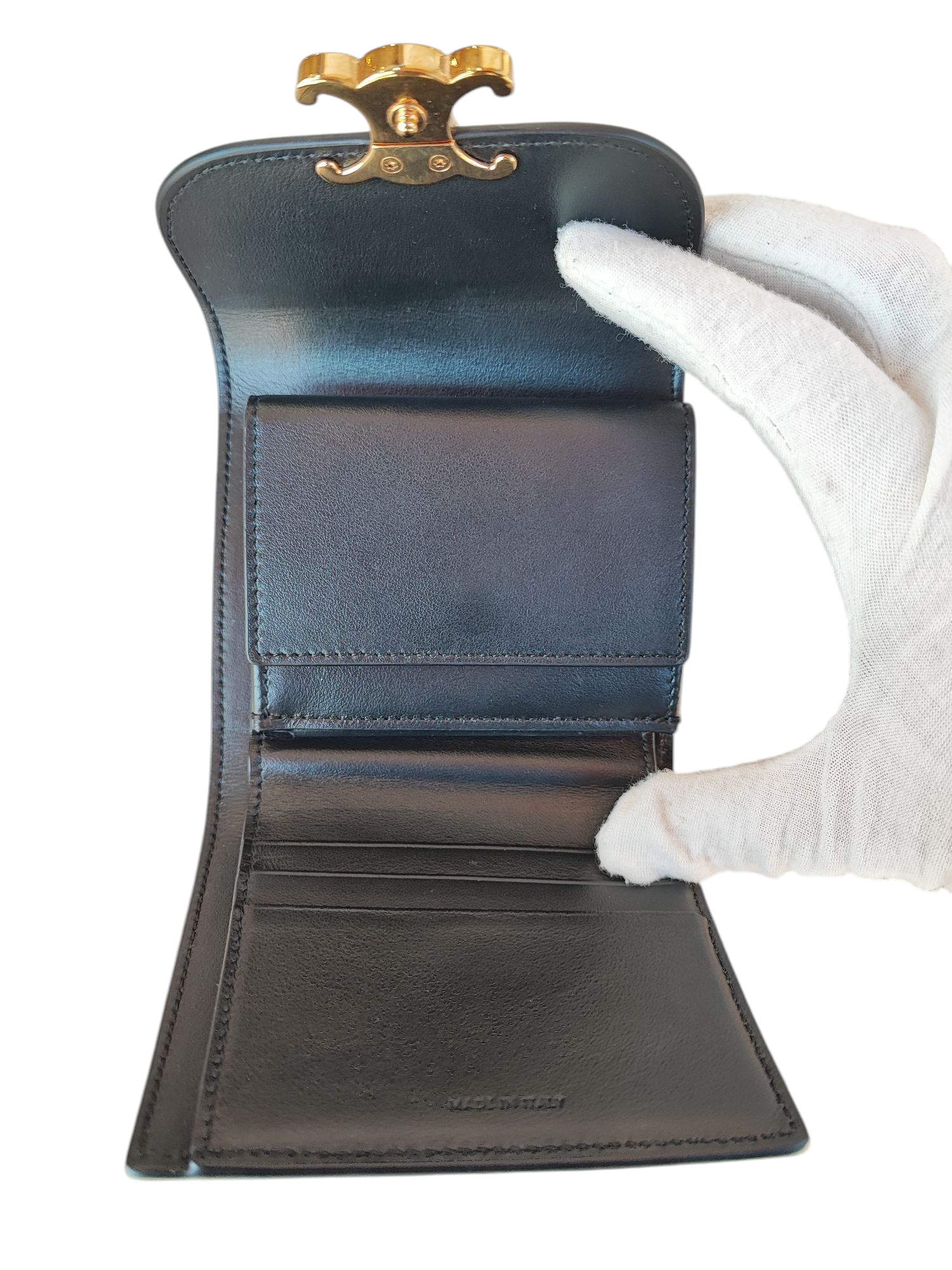 Céline - Petit portefeuille Triomphe noir