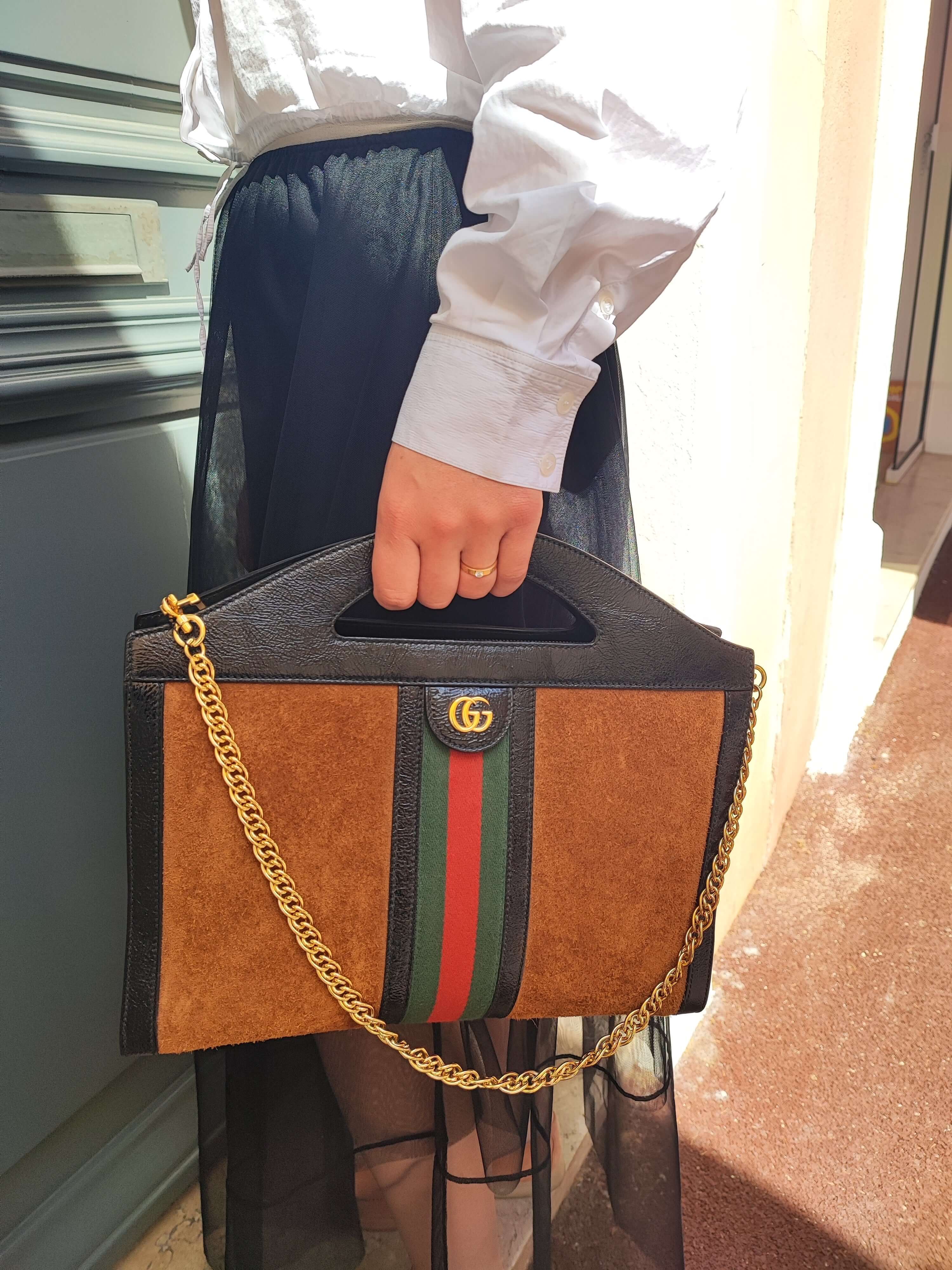 Gucci - Sac Ophidia suède et cuir