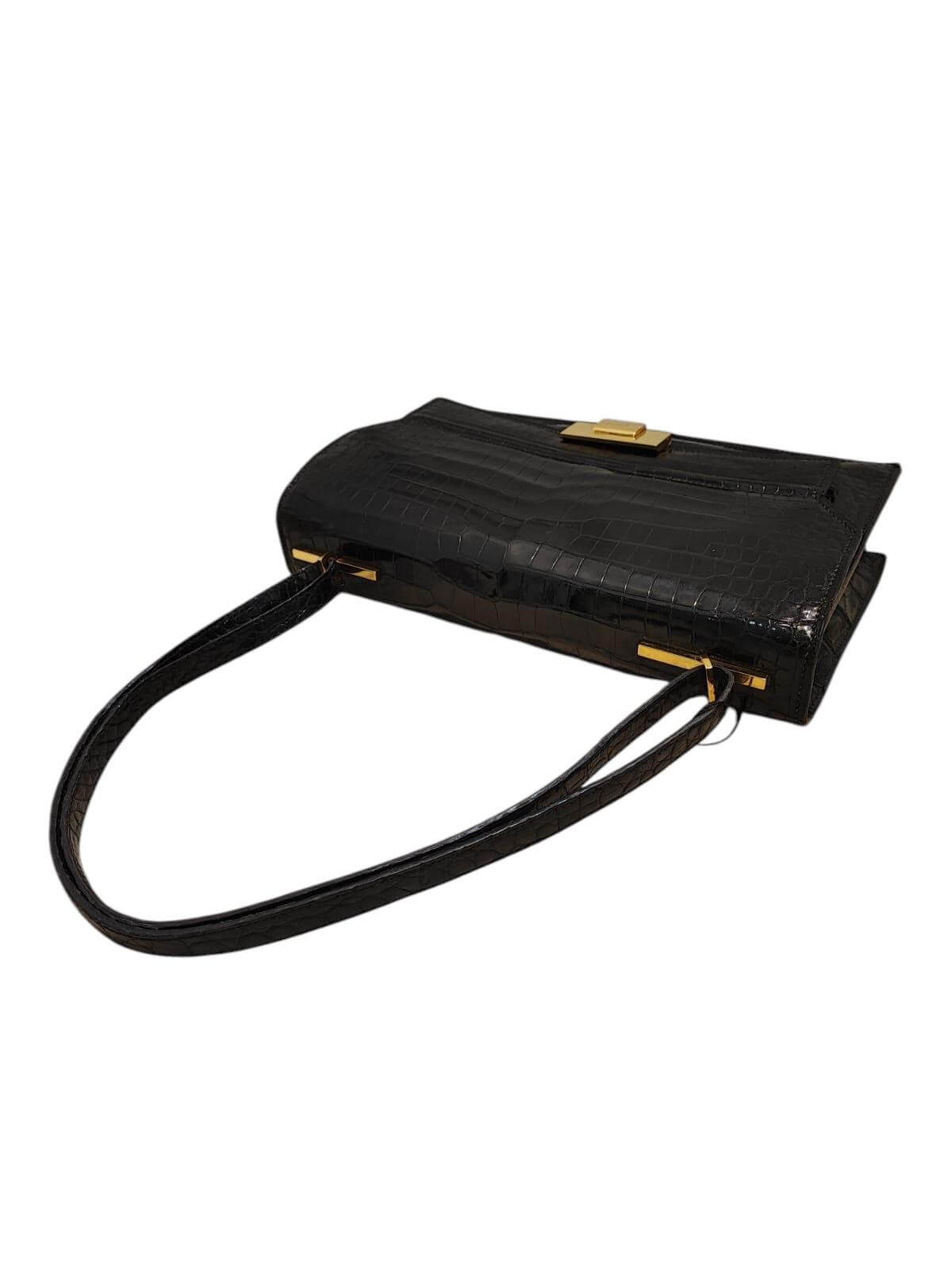 Hermès - Handtasche mit Klappe aus Krokodil Porosus