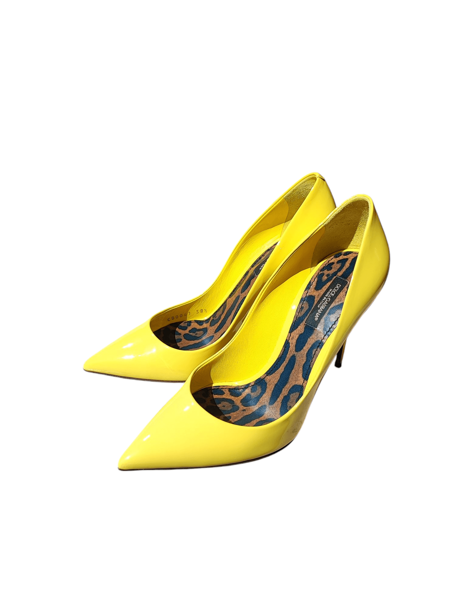 Dolce Gabbana - Escarpins jaune et léopard T38 1/2