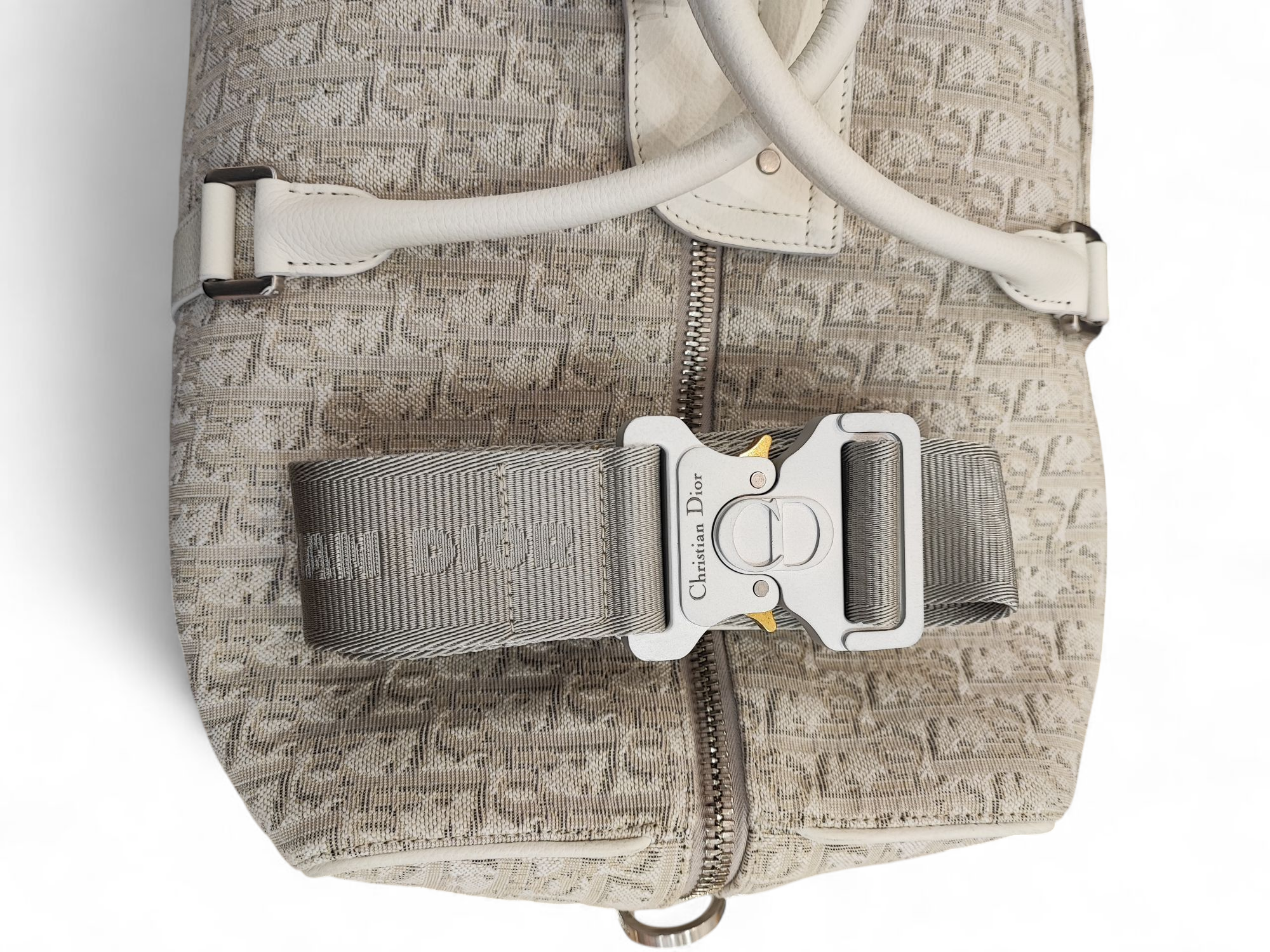 Dior - Sac de voyage toile et cuir blanc