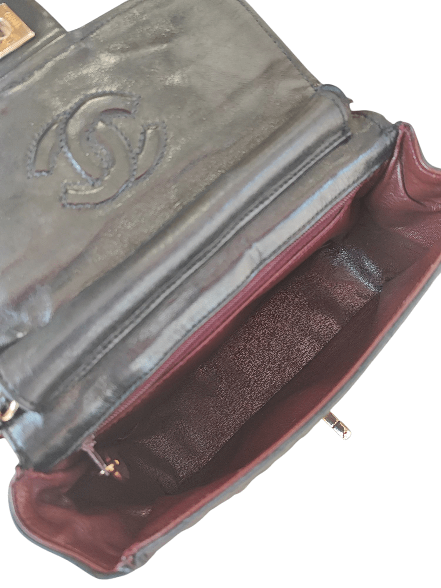 Chanel - Mini Square satin et cuir