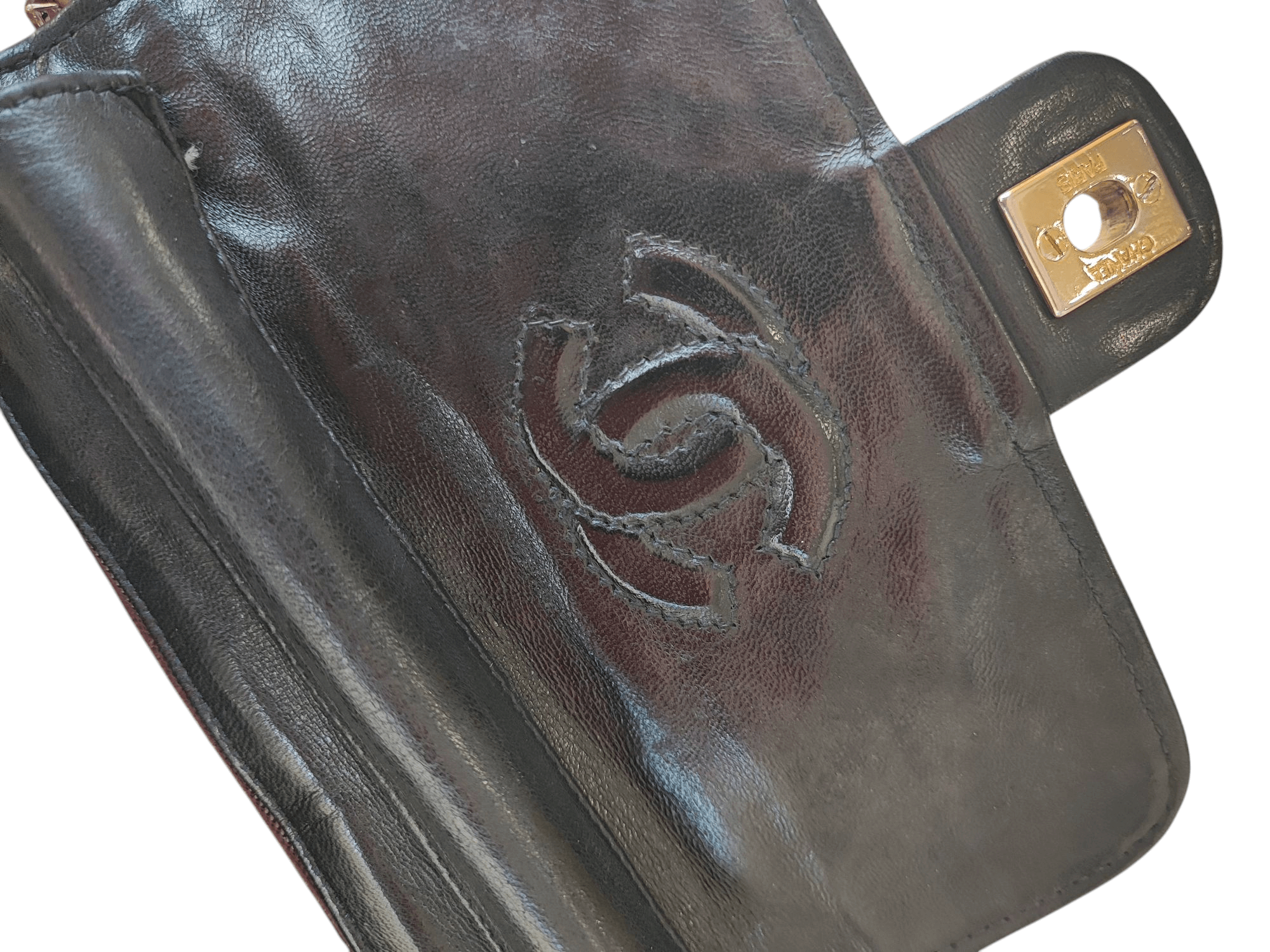 Chanel - Mini Square satin et cuir
