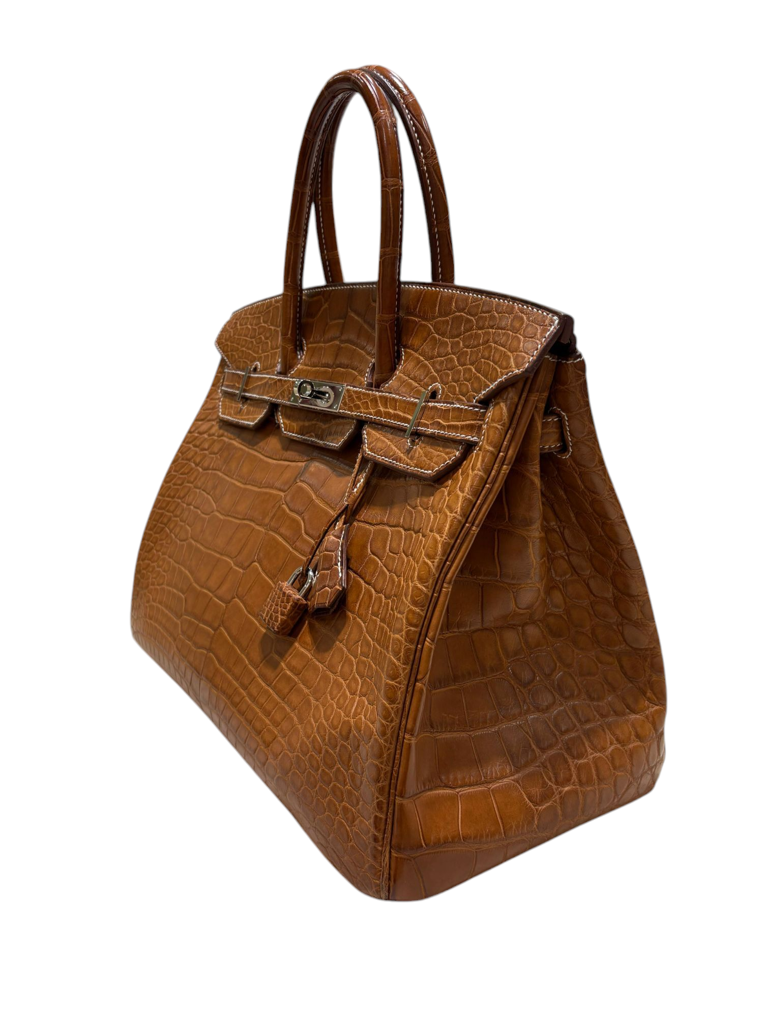Hermès - Sac Birkin 35 Alligator Mississippiensis Barenia Fauve