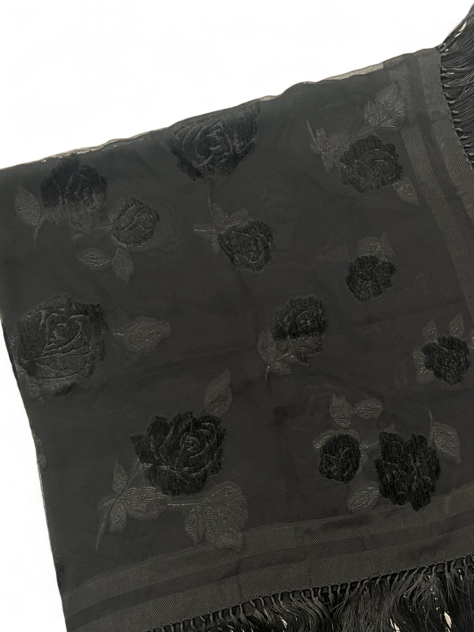 Saint Laurent - Étole Fleurs Velours - Les Folies d&
